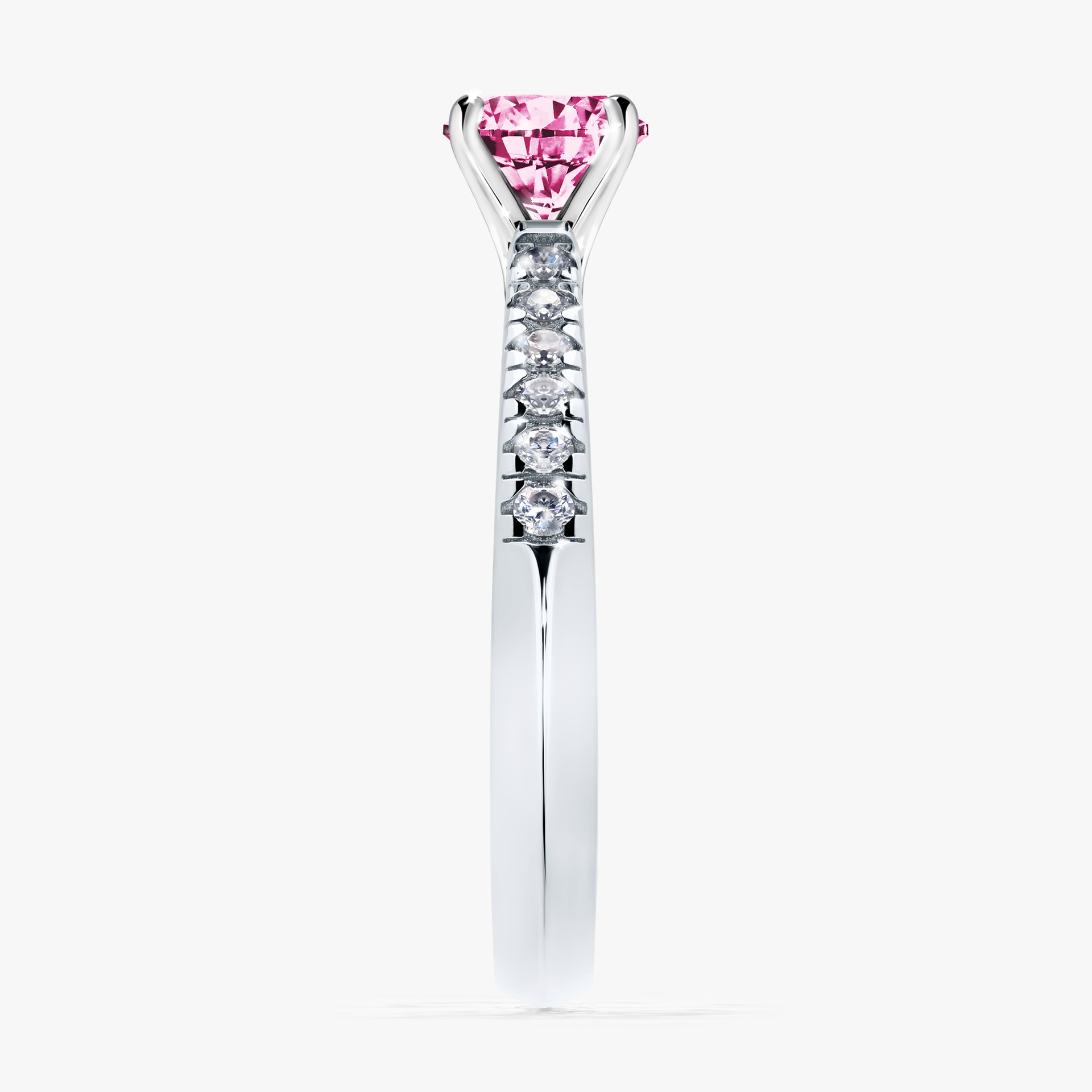 Pierścionek zaręczynowy My Sunshine z białego złota z różowym diamentem 0,64ct