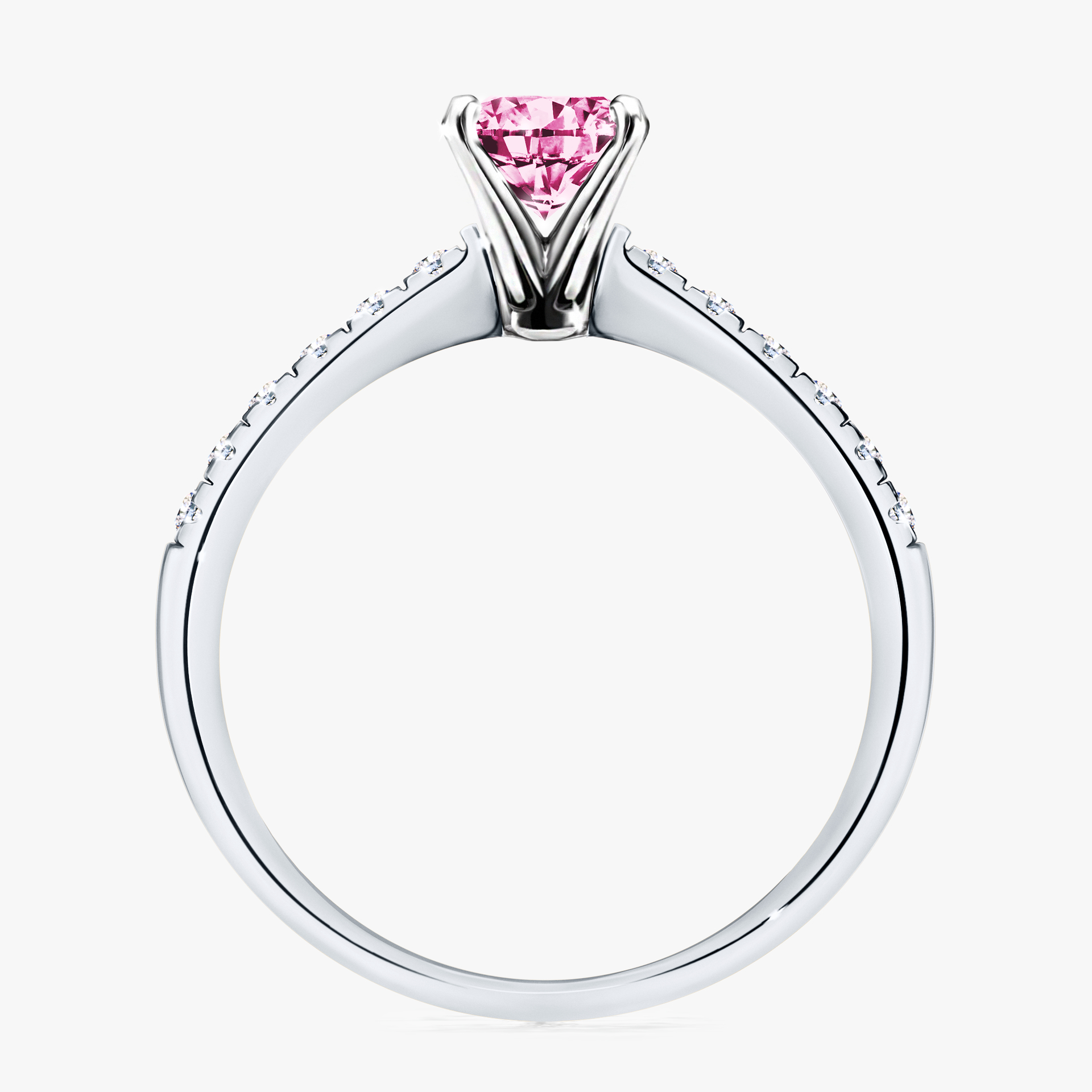 Pierścionek zaręczynowy My Sunshine z białego złota z różowym diamentem 1,00ct