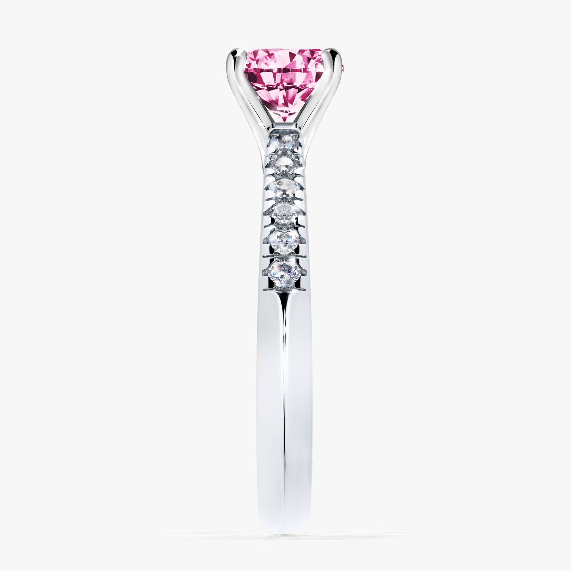 Pierścionek zaręczynowy My Sunshine z białego złota z różowym diamentem 1,00ct