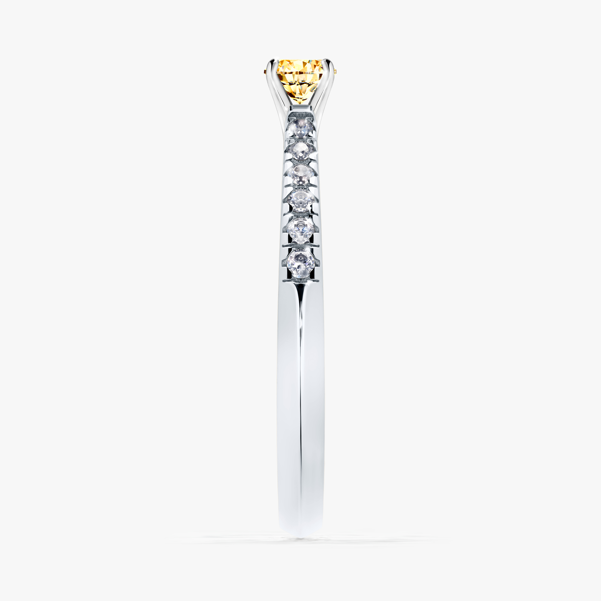 Pierścionek zaręczynowy My Sunshine z białego złota z żółtym diamentem 0,24ct