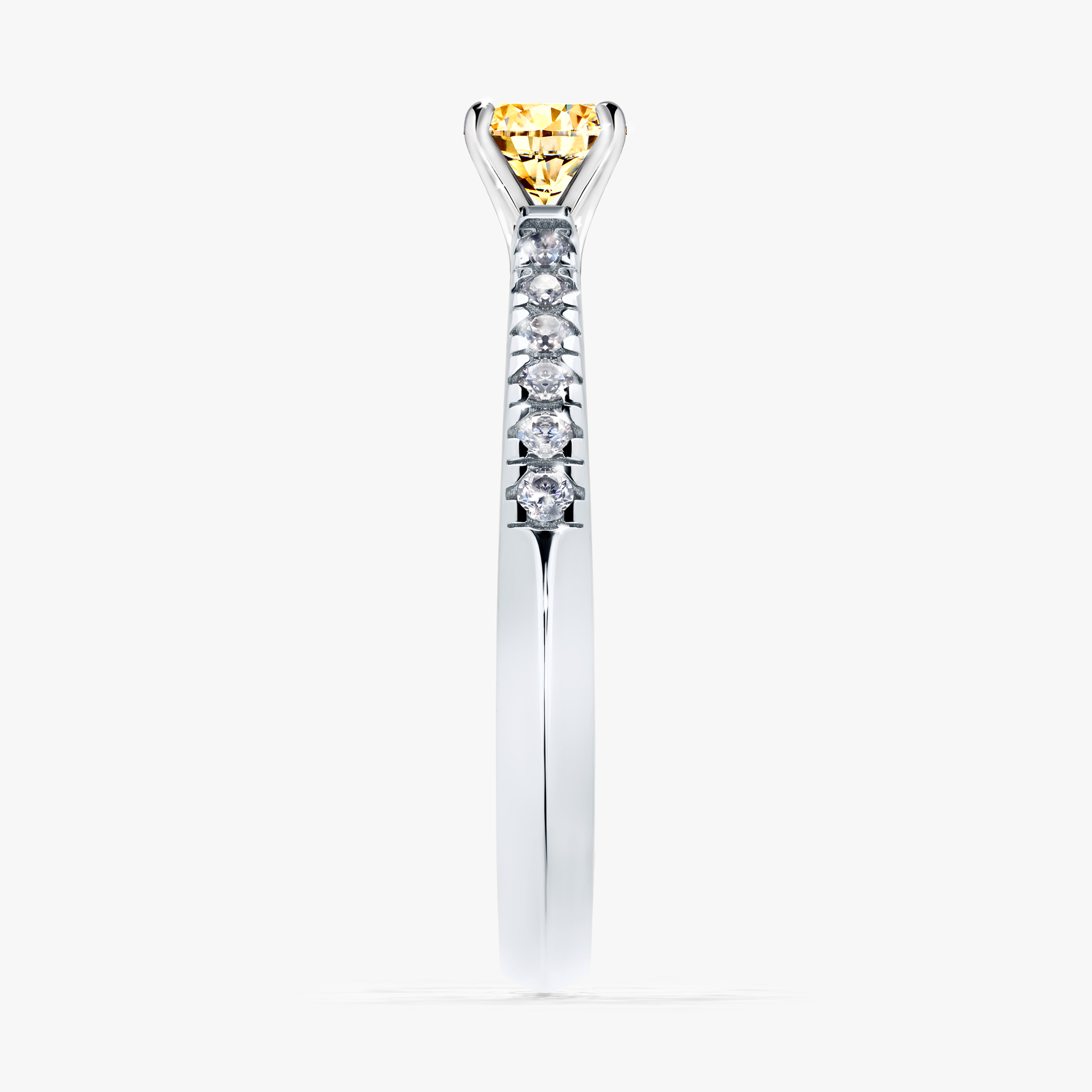 Pierścionek zaręczynowy My Sunshine z białego złota z żółtym diamentem 0,39ct