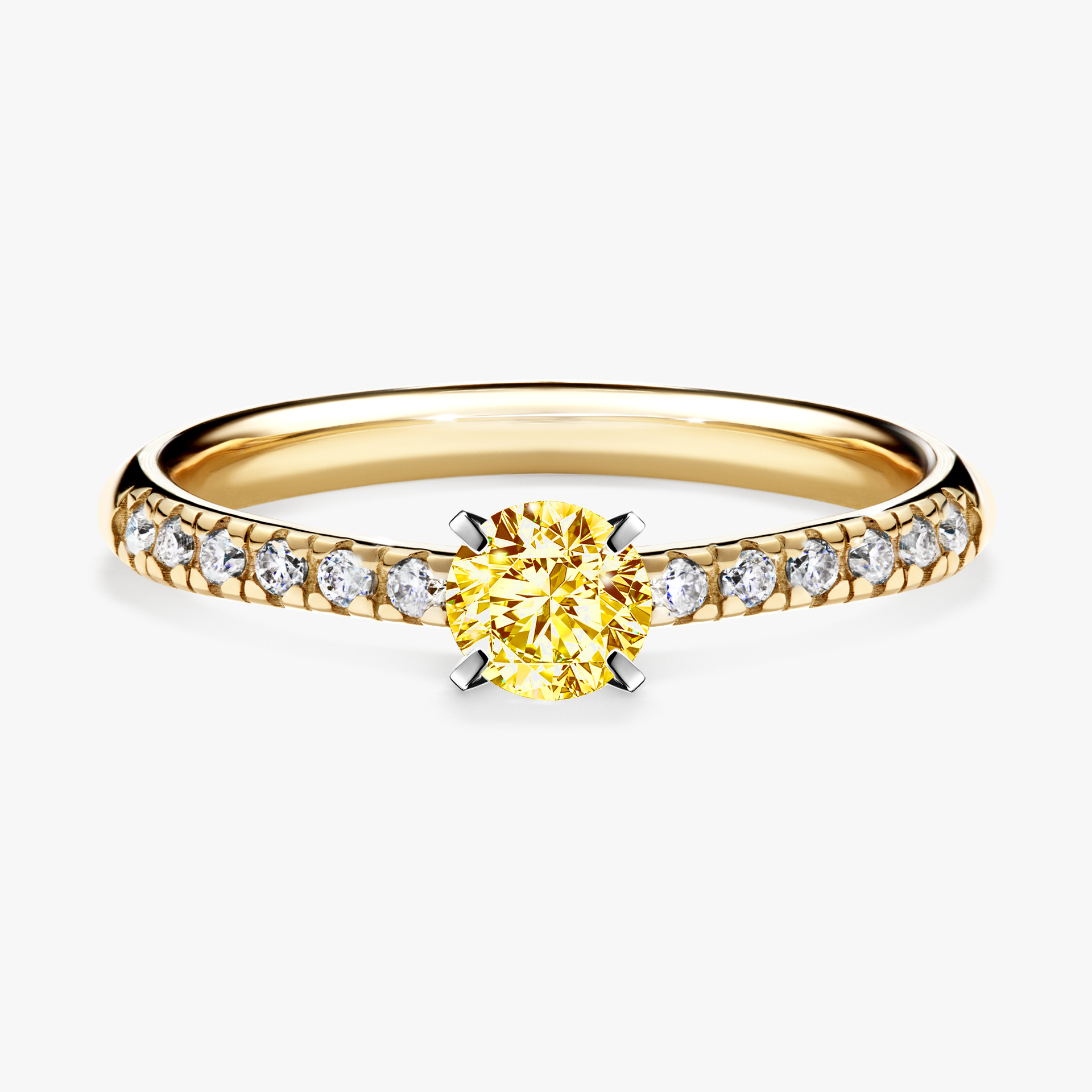 Pierścionek zaręczynowy My Sunshine z żółtego złota z żółtym diamentem 0,39ct