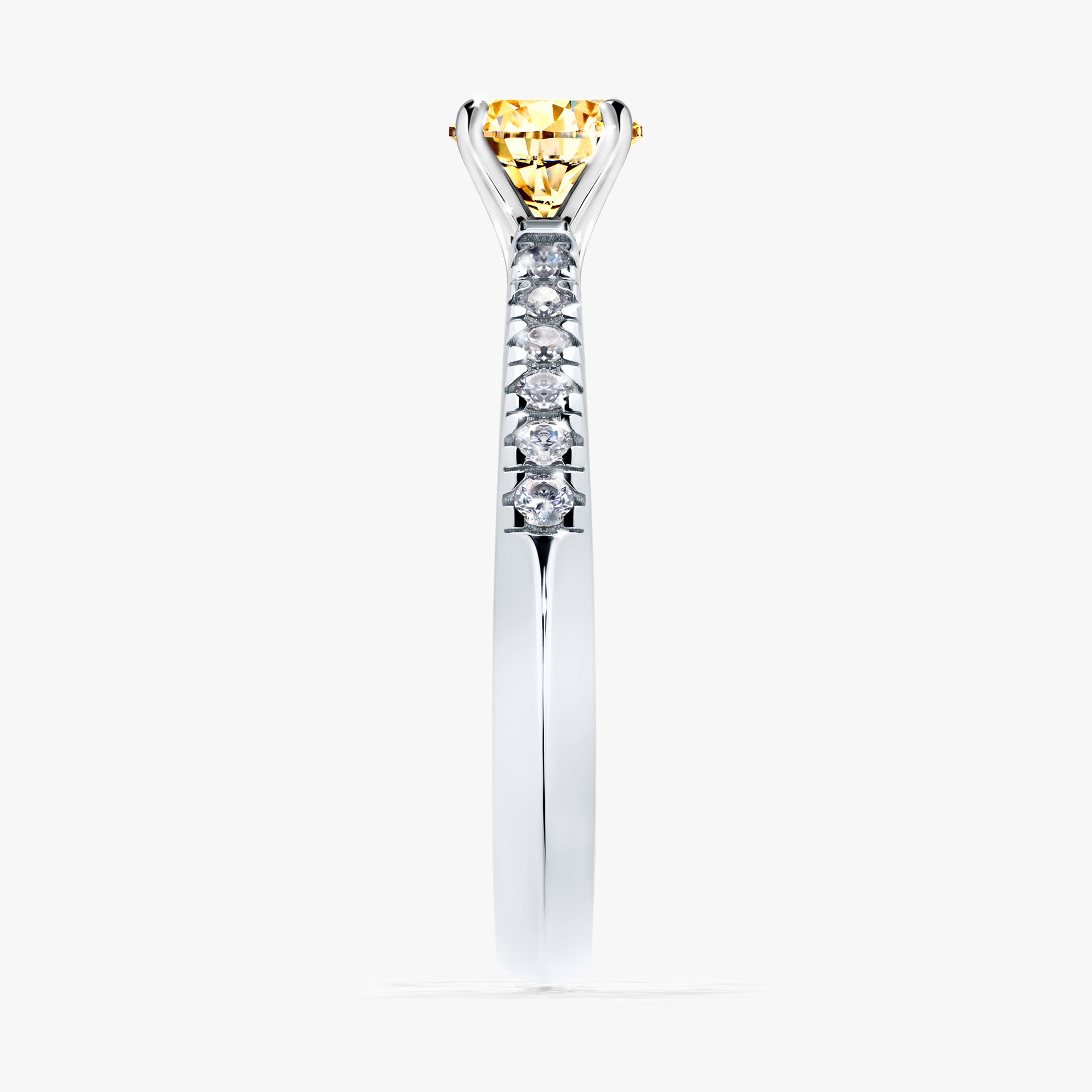 Pierścionek zaręczynowy My Sunshine z białego złota z żółtym diamentem 0,44ct