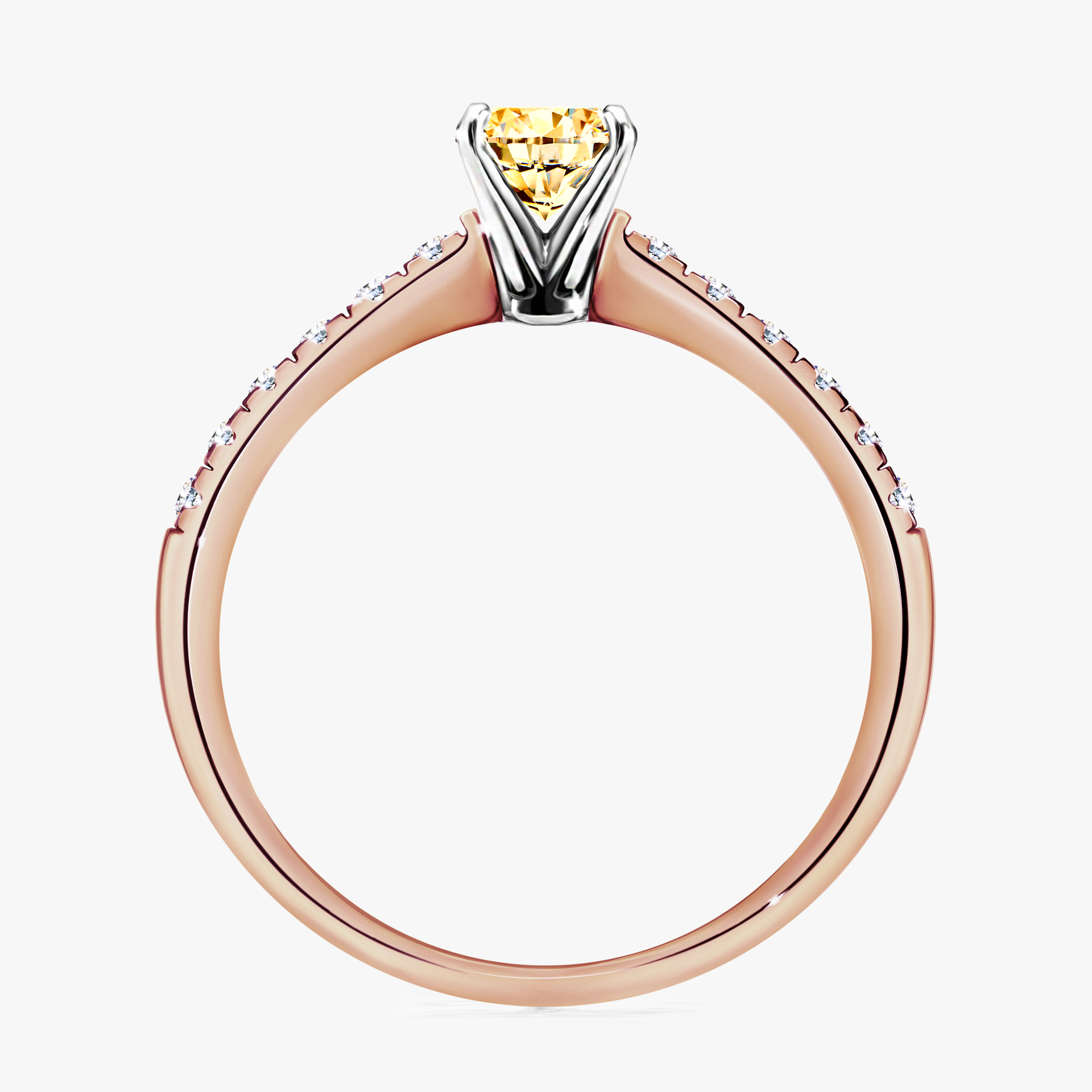 Pierścionek zaręczynowy My Sunshine z różowego złota z żółtym diamentem 0,44ct