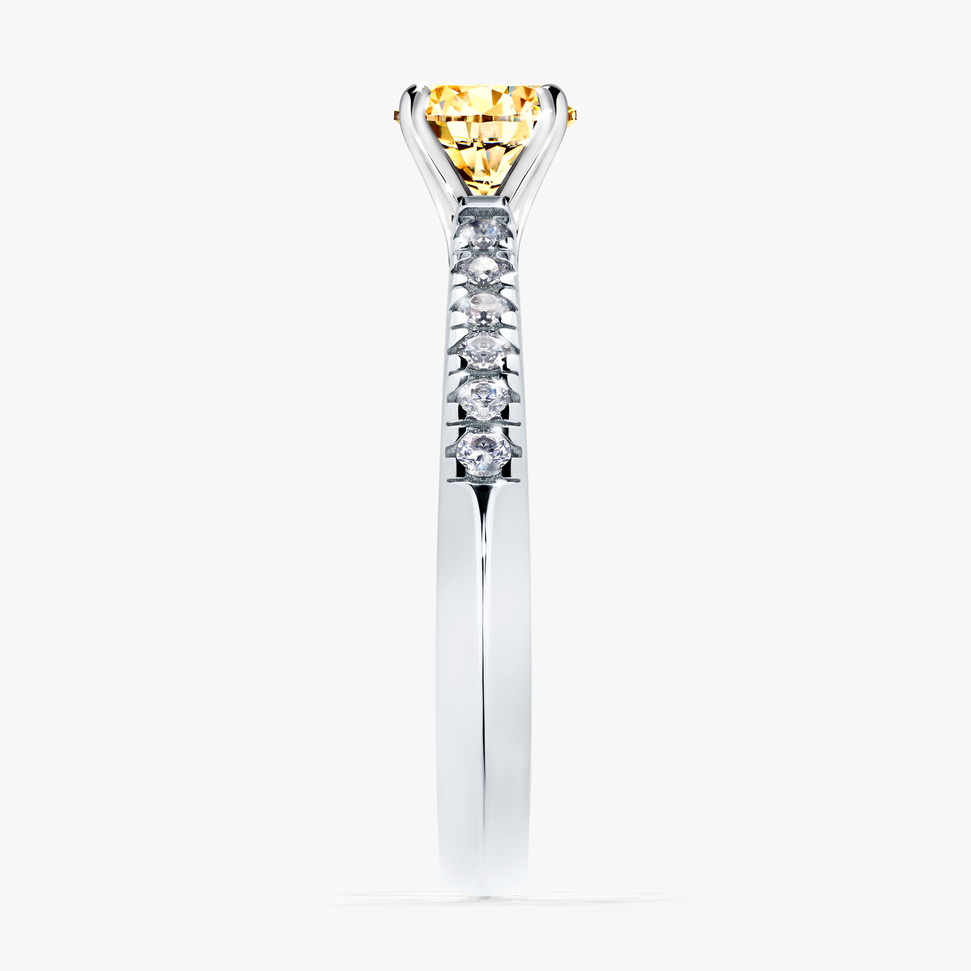 Pierścionek zaręczynowy My Sunshine z białego złota z żółtym diamentem 0,64ct