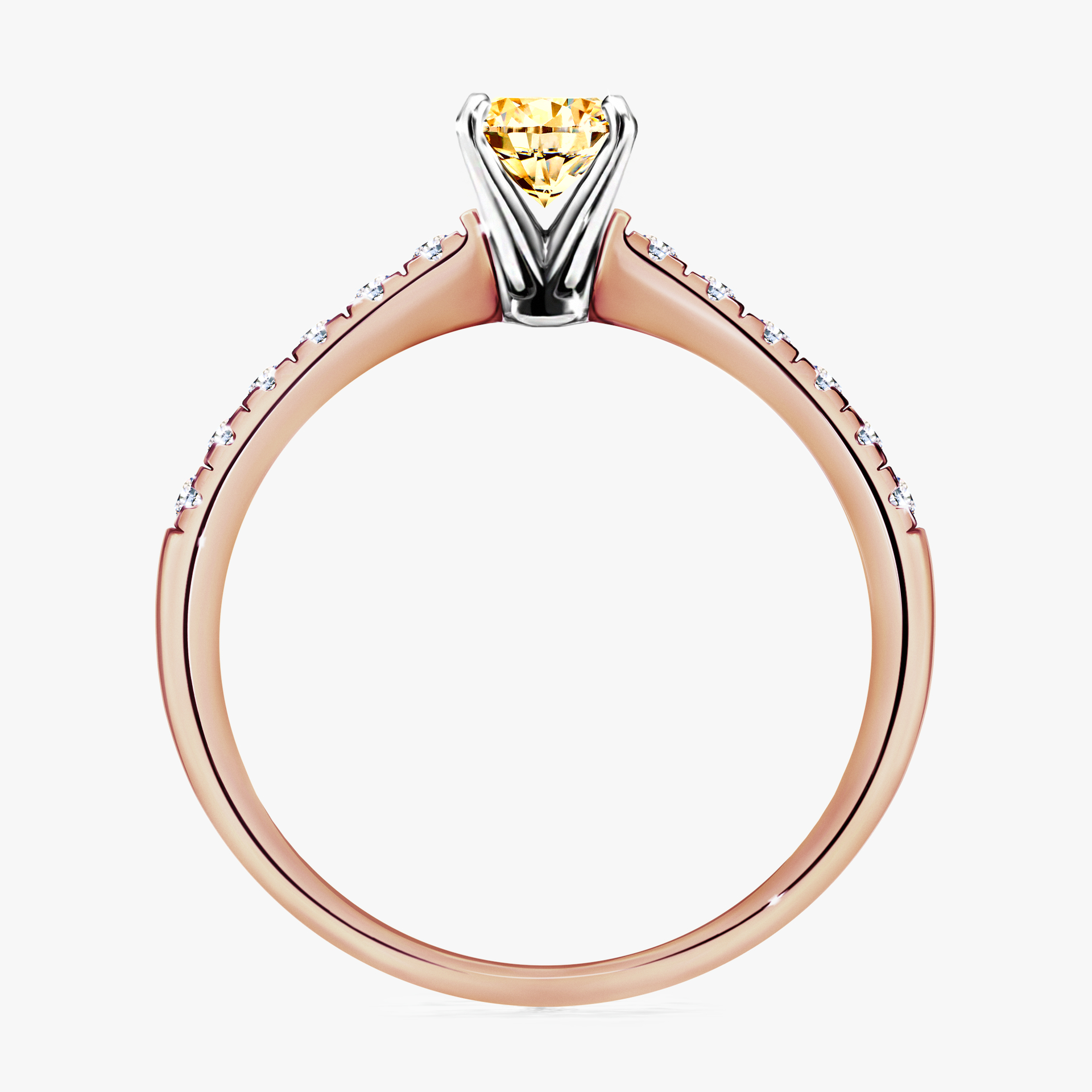 Pierścionek zaręczynowy My Sunshine z różowego złota z żółtym diamentem 0,64ct