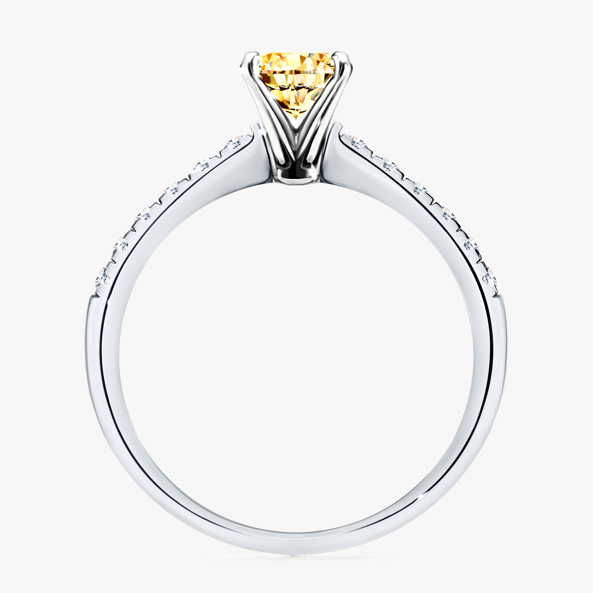 Pierścionek zaręczynowy My Sunshine z białego złota z żółtym diamentem 1,00ct