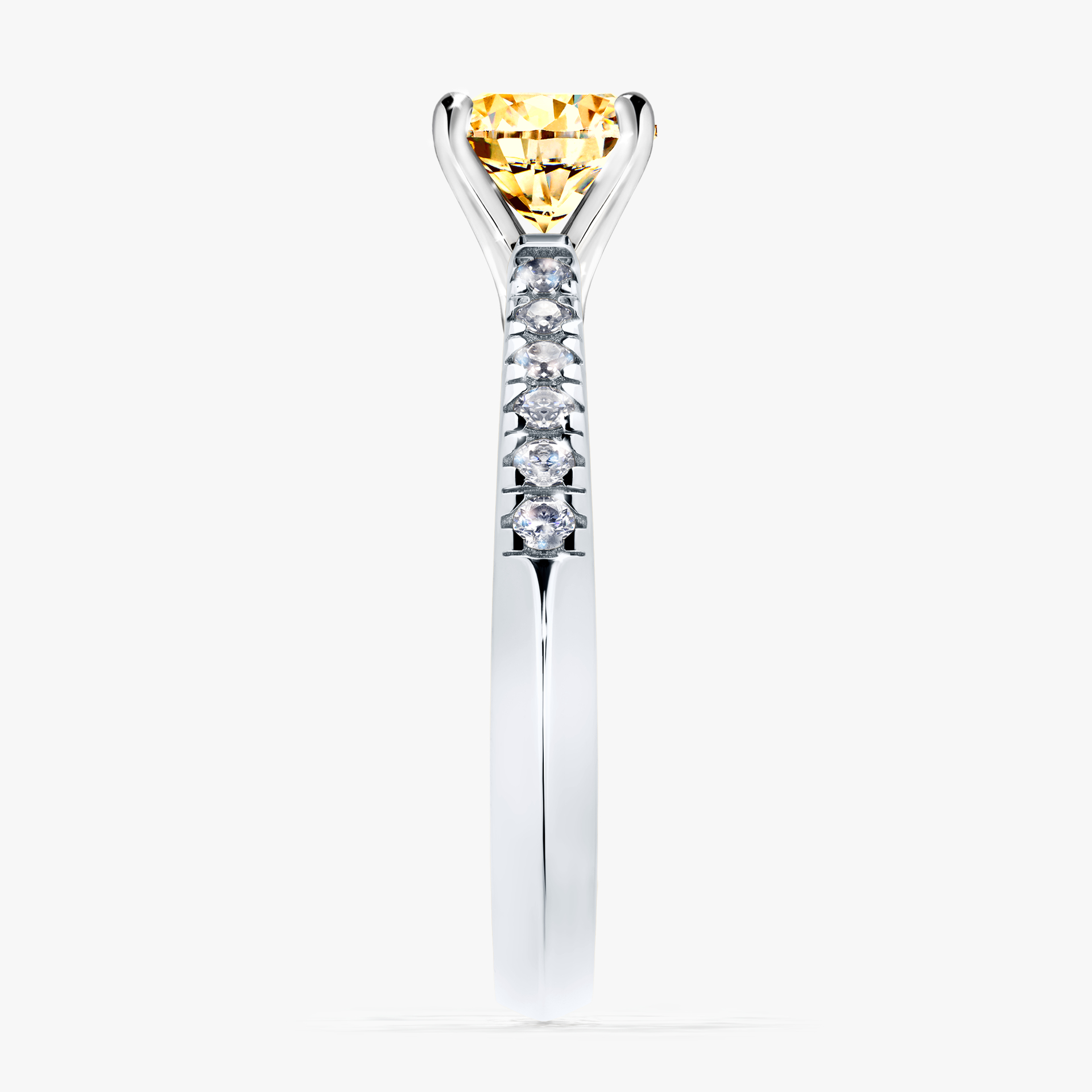 Pierścionek zaręczynowy My Sunshine z białego złota z żółtym diamentem 1,00ct