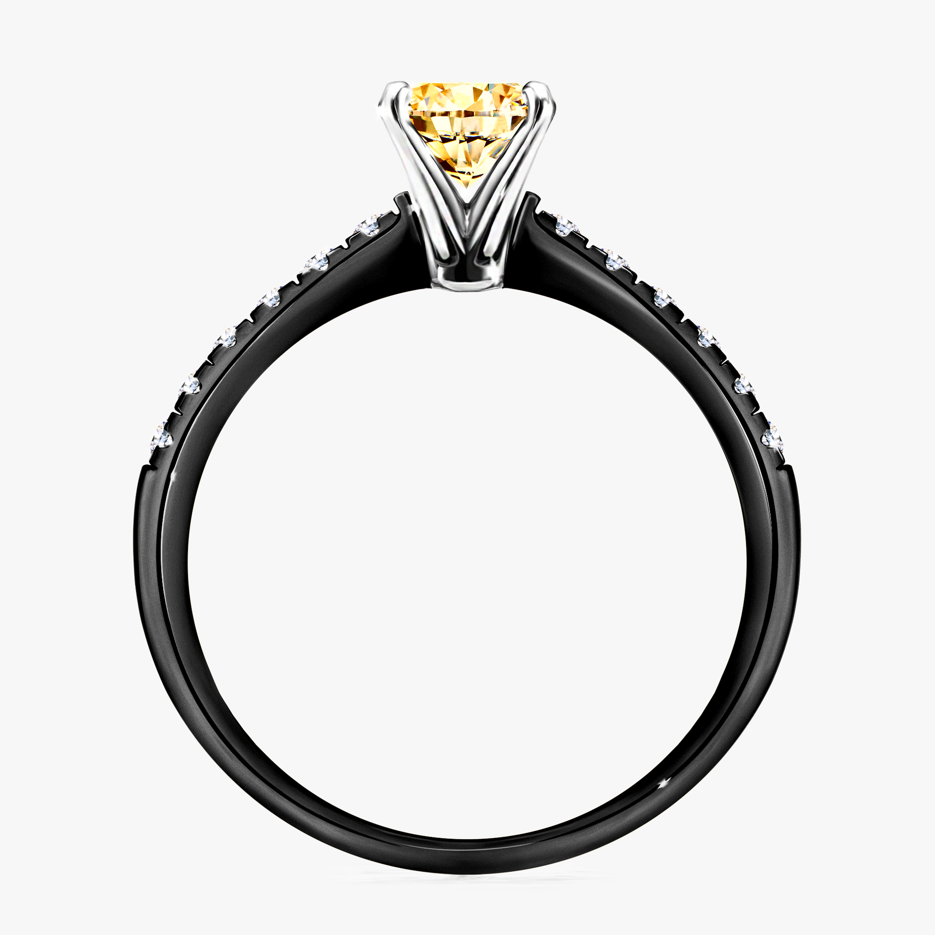 Pierścionek zaręczynowy My Sunshine z czarnego złota z żółtym diamentem 1,00ct
