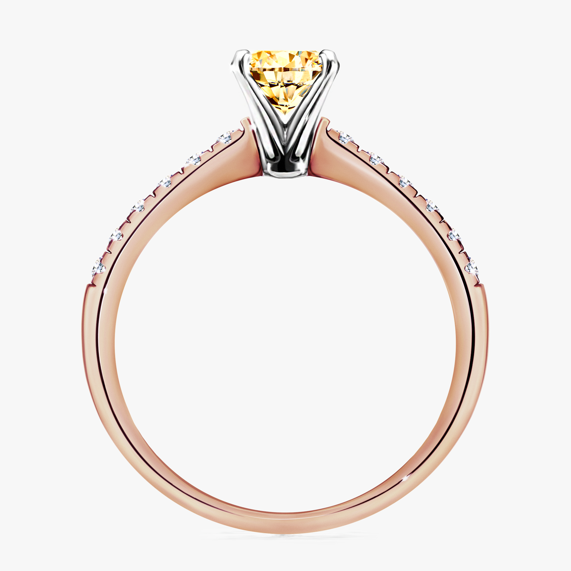 Pierścionek zaręczynowy My Sunshine z różowego złota z żółtym diamentem 1,00ct