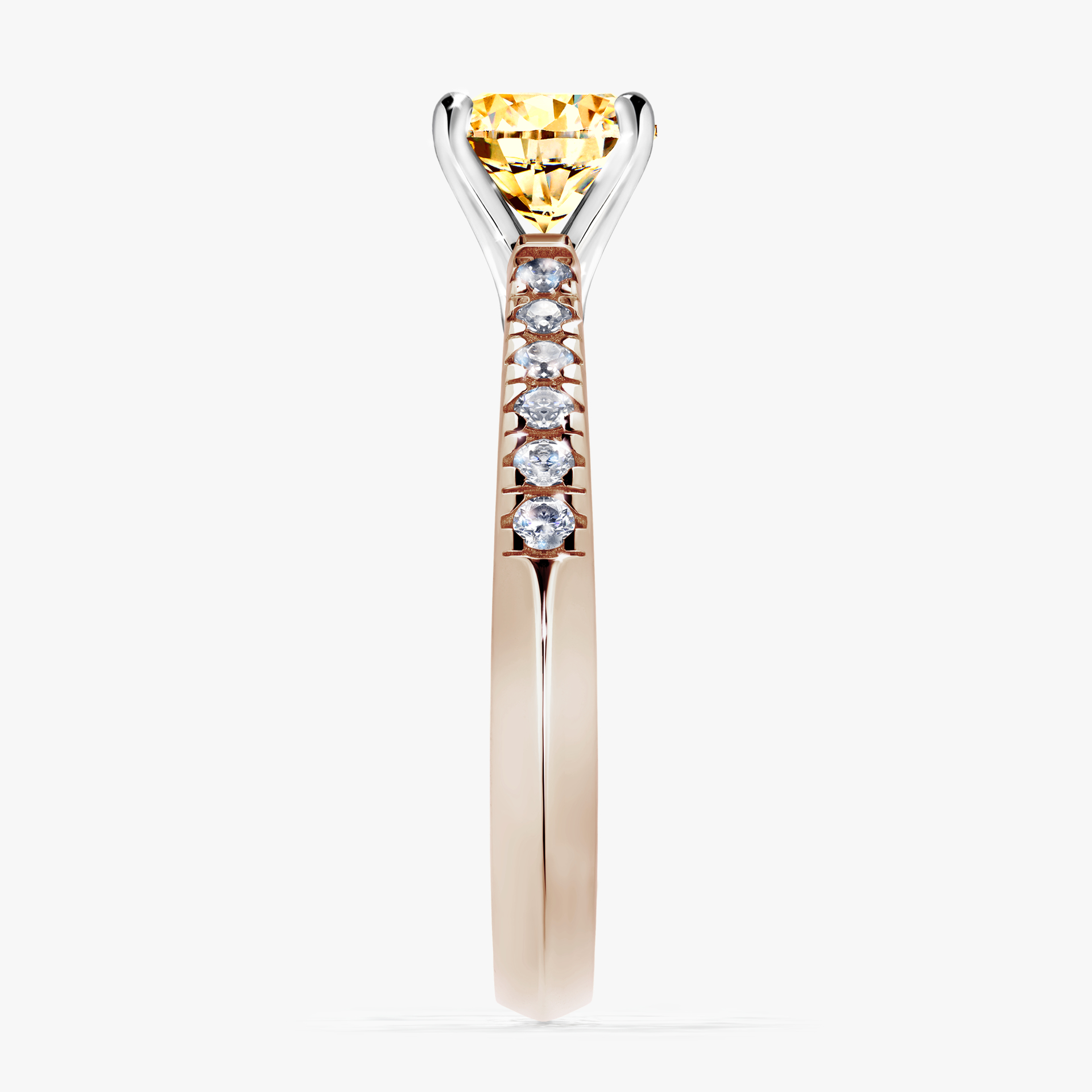 Pierścionek zaręczynowy My Sunshine z różowego złota z żółtym diamentem 1,00ct