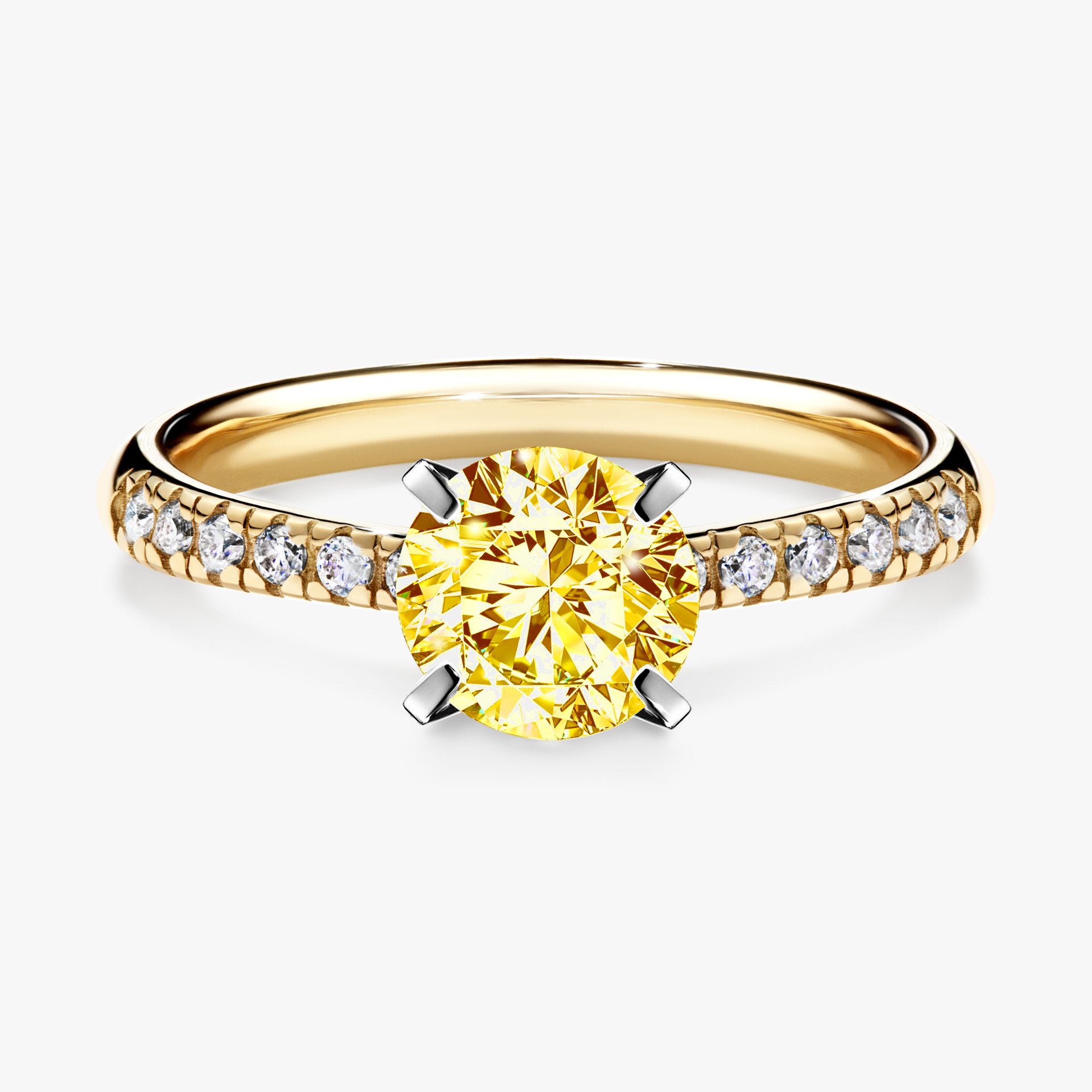 Pierścionek zaręczynowy My Sunshine z żółtego złota z żółtym diamentem 1,00ct