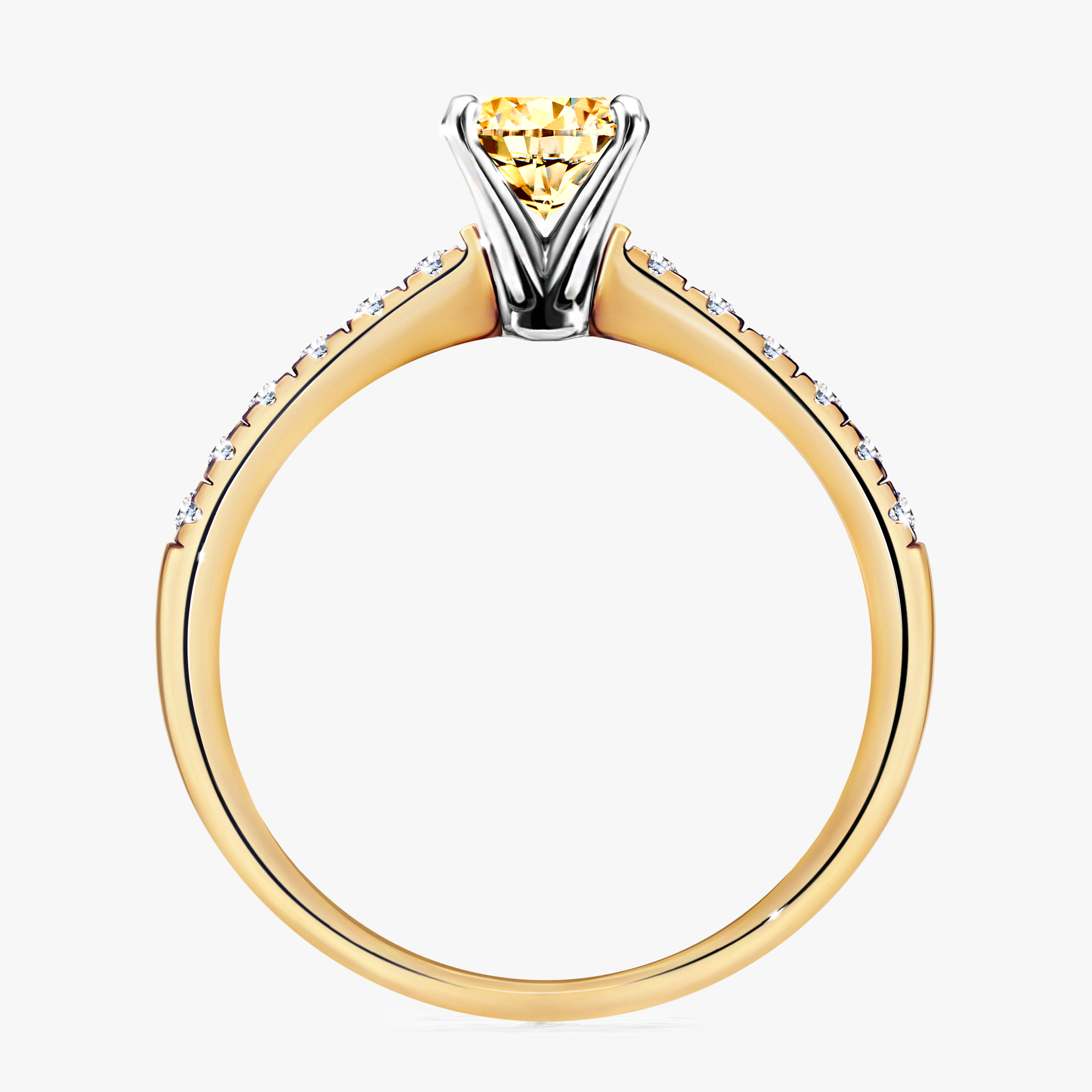 Pierścionek zaręczynowy My Sunshine z żółtego złota z żółtym diamentem 1,00ct