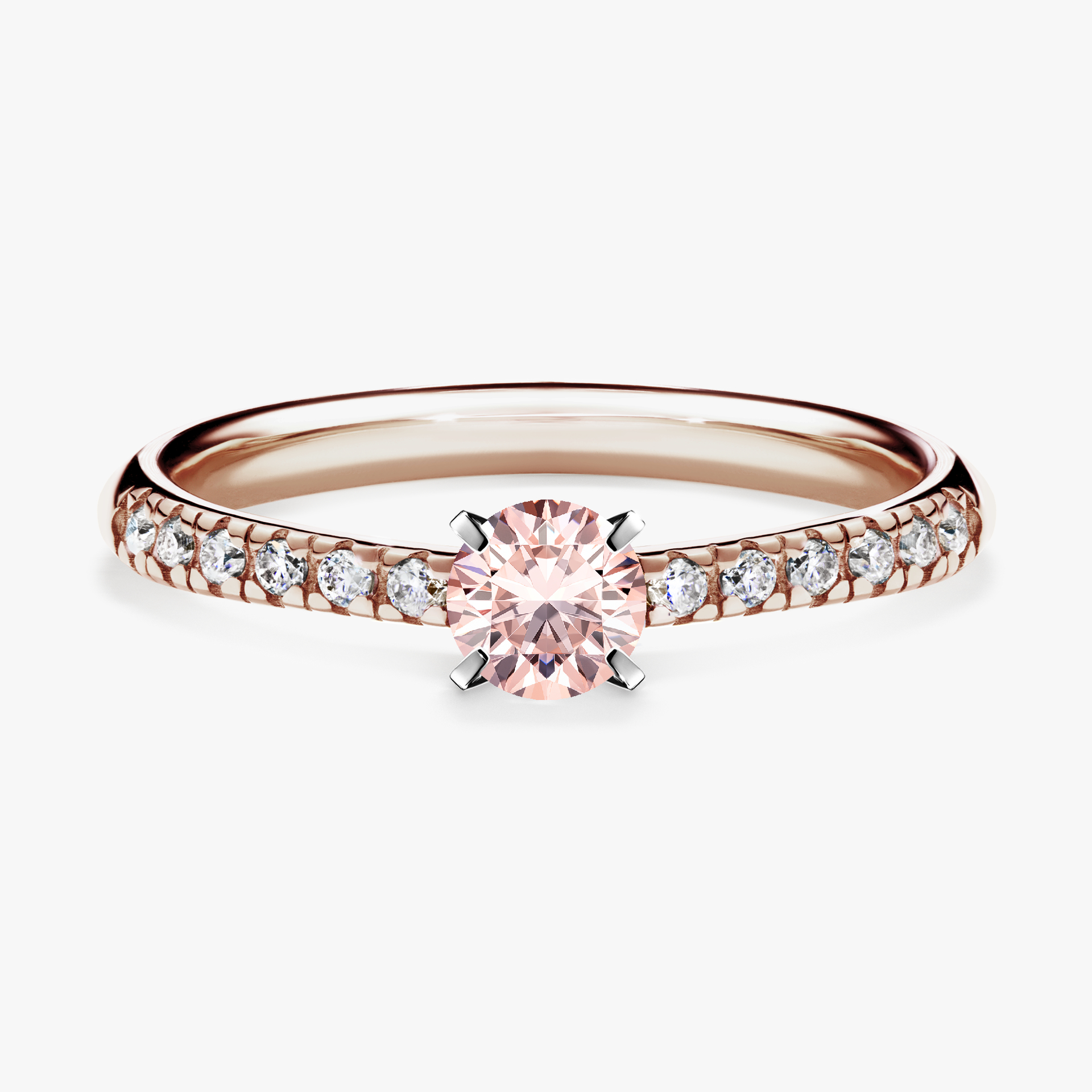 Pierścionek zaręczynowy My Sunshine z różowego złota z morganitem 0,39ct