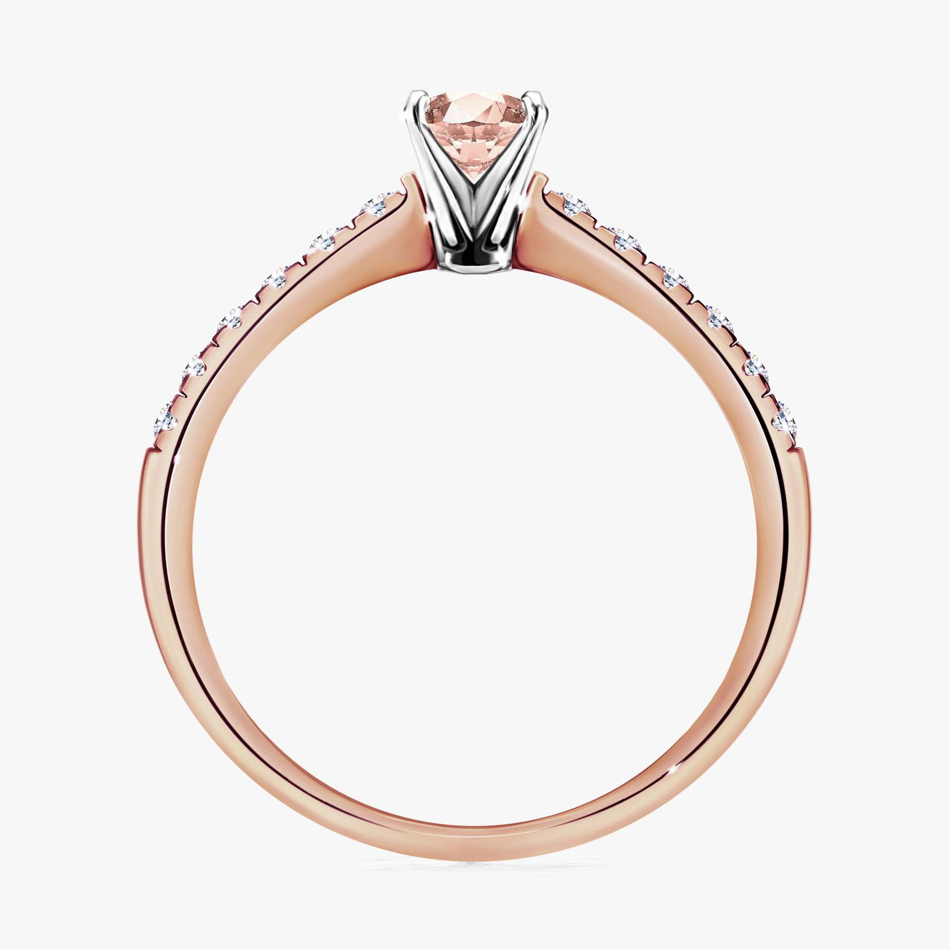 Pierścionek zaręczynowy My Sunshine z różowego złota z morganitem 0,39ct