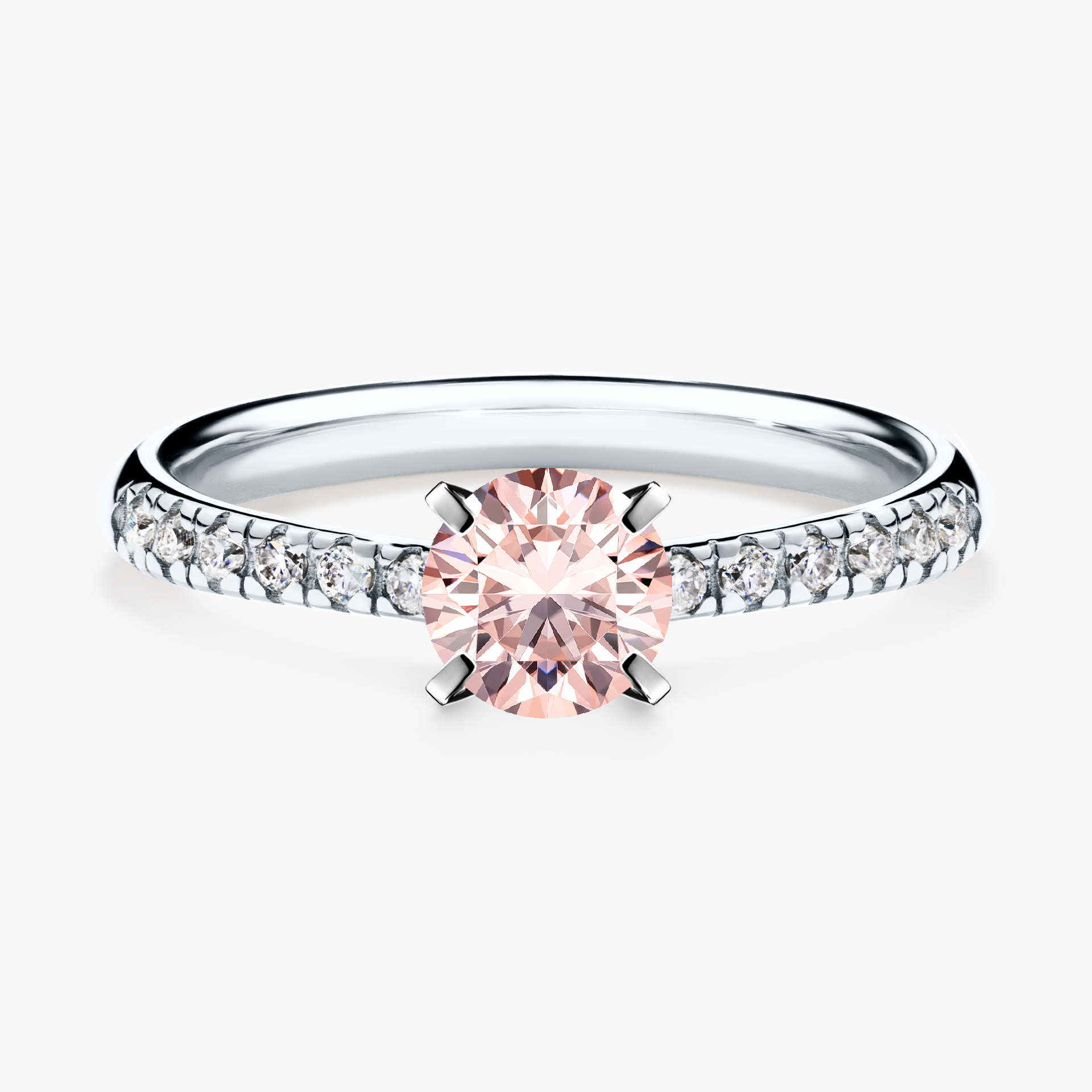 Pierścionek zaręczynowy My Sunshine z białego złota z morganitem 0,64ct