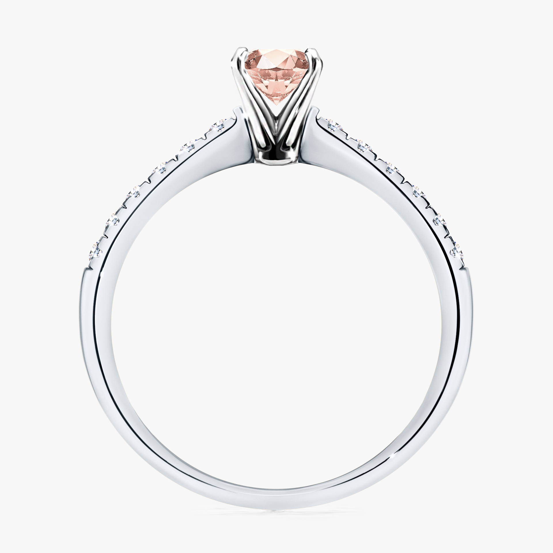 Pierścionek zaręczynowy My Sunshine z białego złota z morganitem 0,64ct