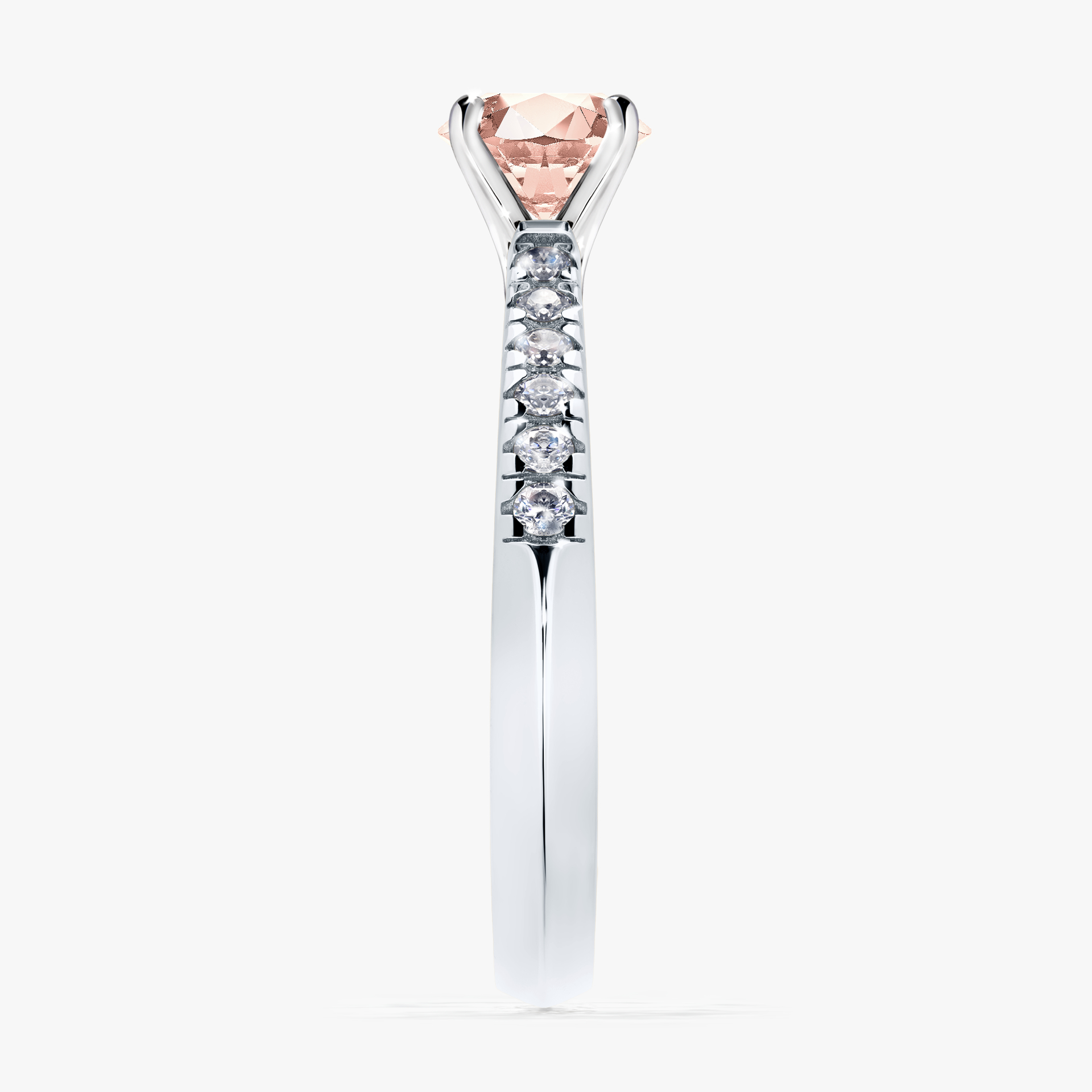 Pierścionek zaręczynowy My Sunshine z białego złota z morganitem 0,64ct