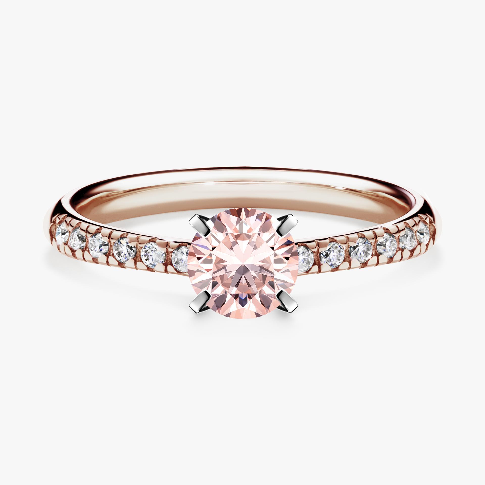 Pierścionek zaręczynowy My Sunshine z różowego złota z morganitem 0,64ct