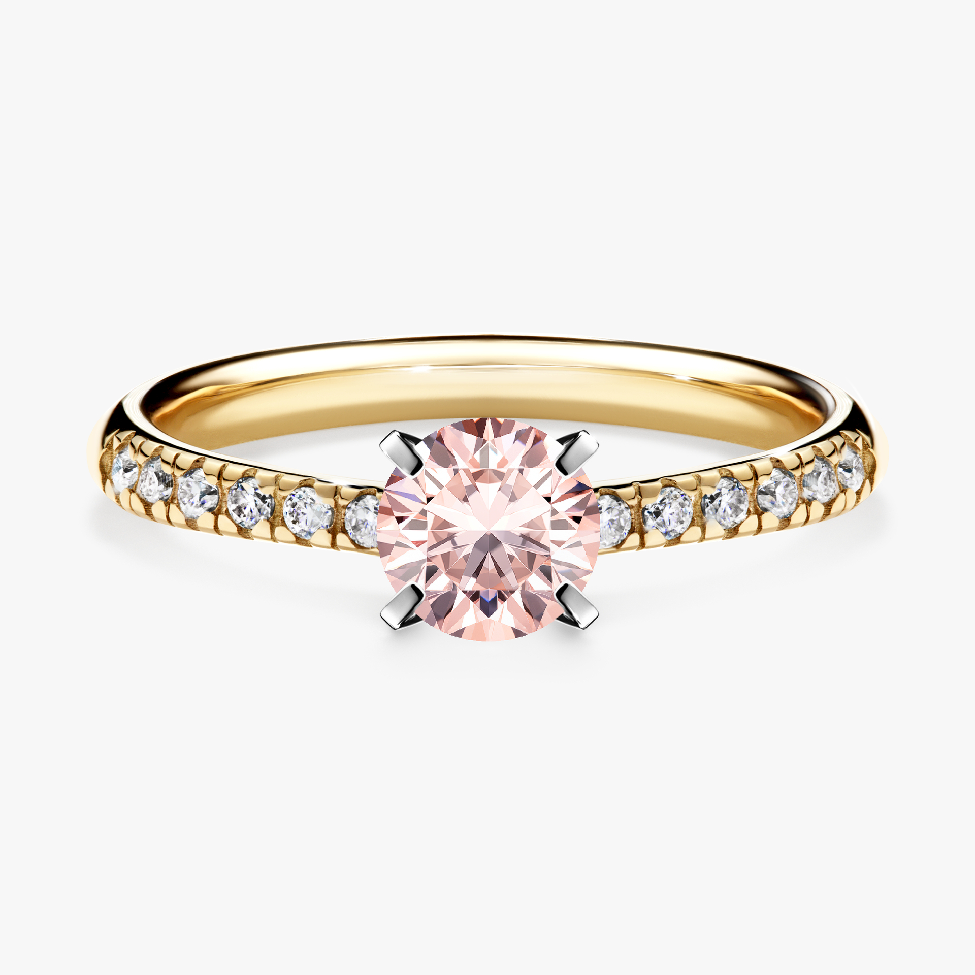 Pierścionek zaręczynowy My Sunshine z żółtego złota z morganitem 0,64ct