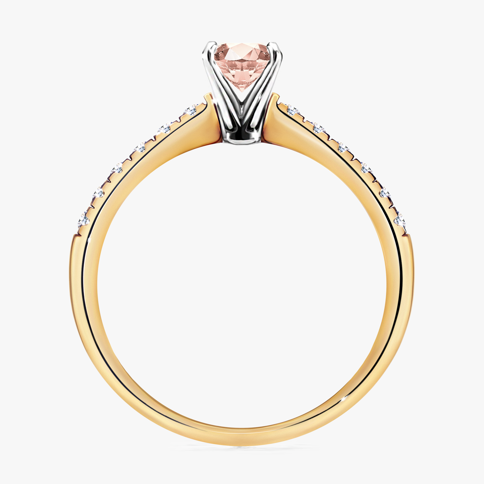 Pierścionek zaręczynowy My Sunshine z żółtego złota z morganitem 0,64ct