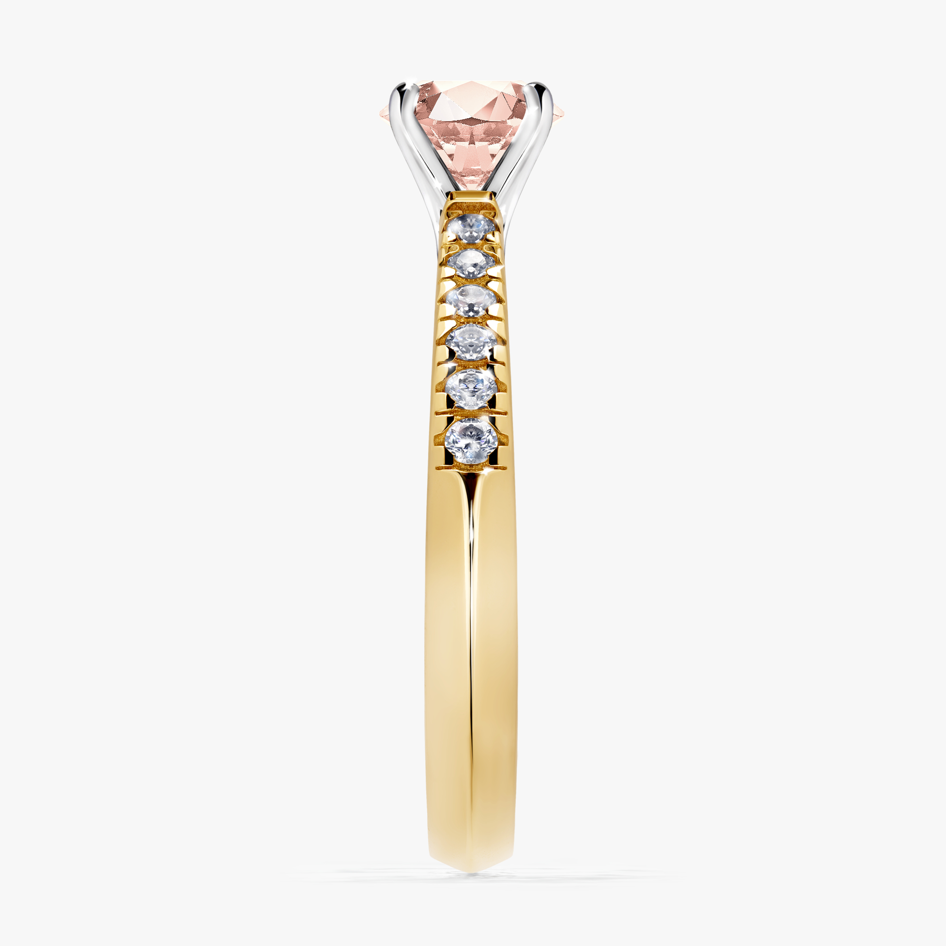 Pierścionek zaręczynowy My Sunshine z żółtego złota z morganitem 0,64ct
