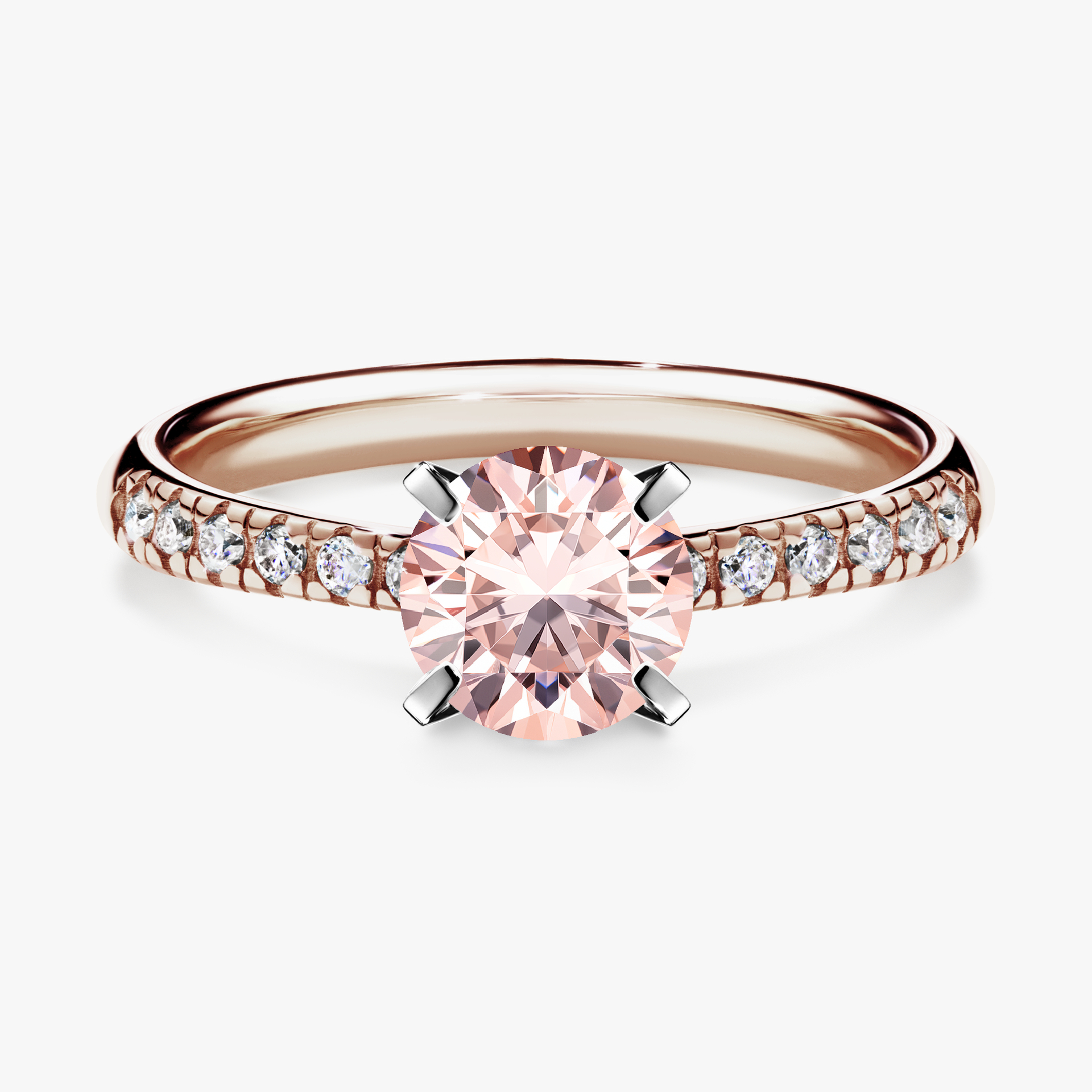 Pierścionek zaręczynowy My Sunshine z różowego złota z morganitem 1,00ct
