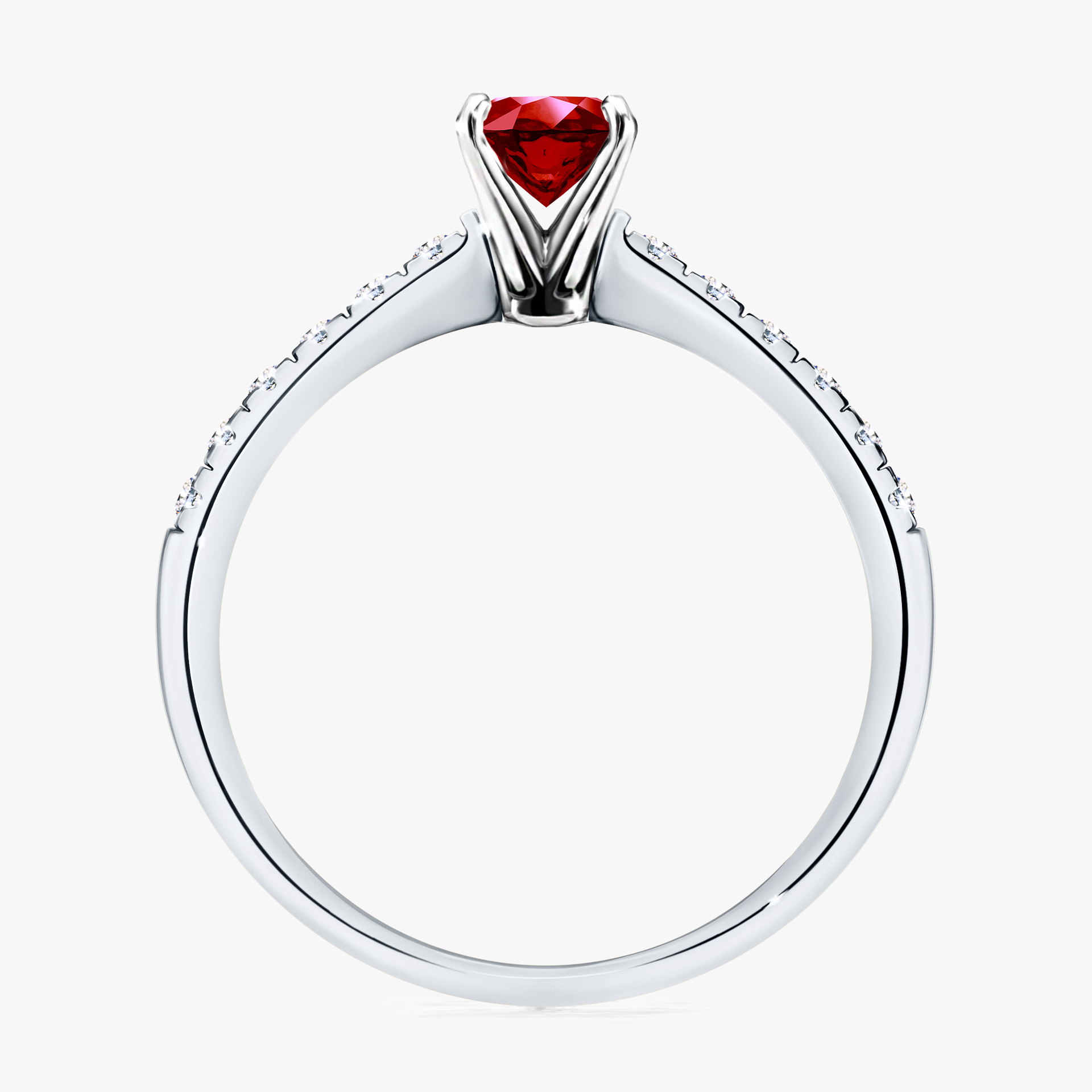 Pierścionek zaręczynowy My Sunshine z białego złota z rubinem 0,64ct