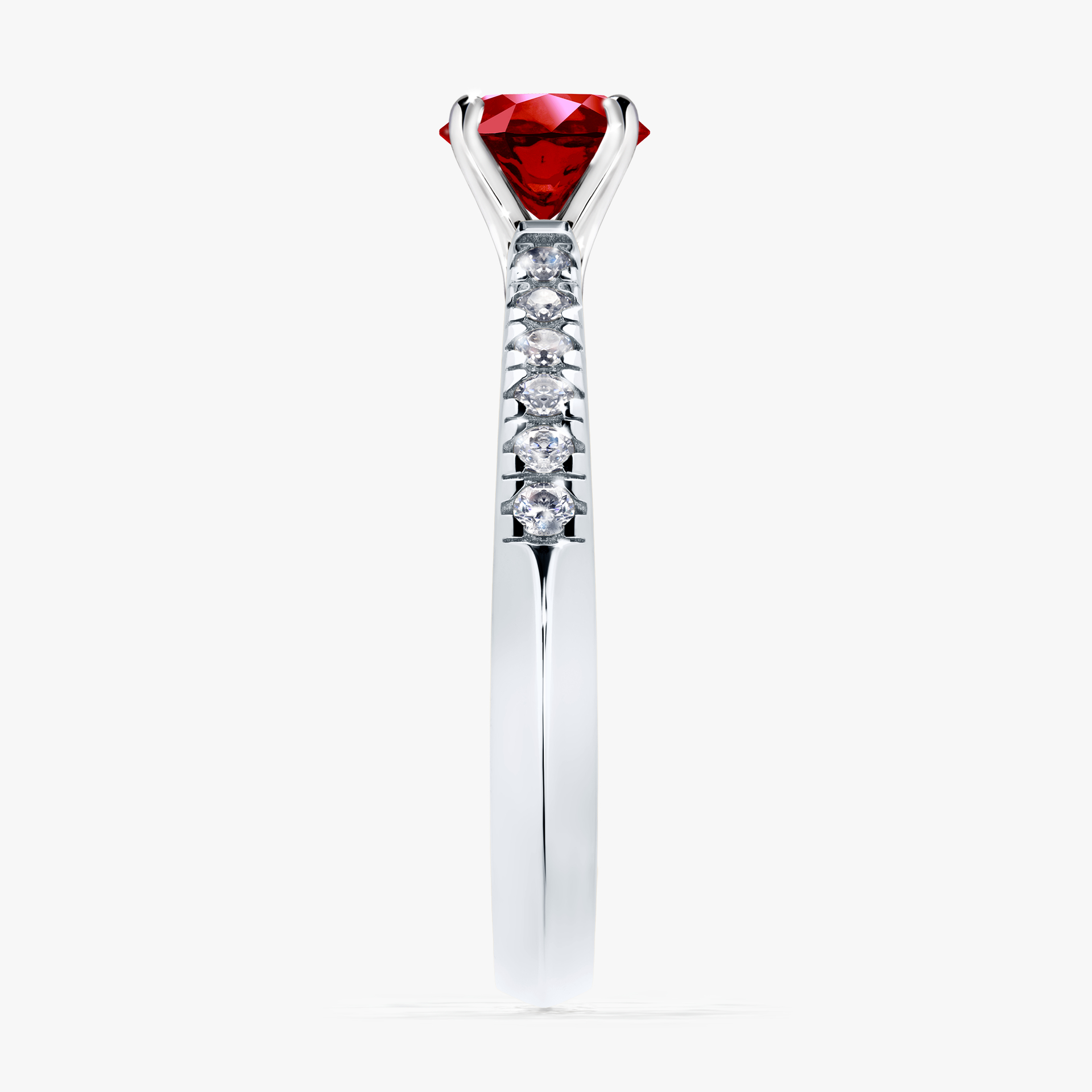 Pierścionek zaręczynowy My Sunshine z białego złota z rubinem 0,64ct