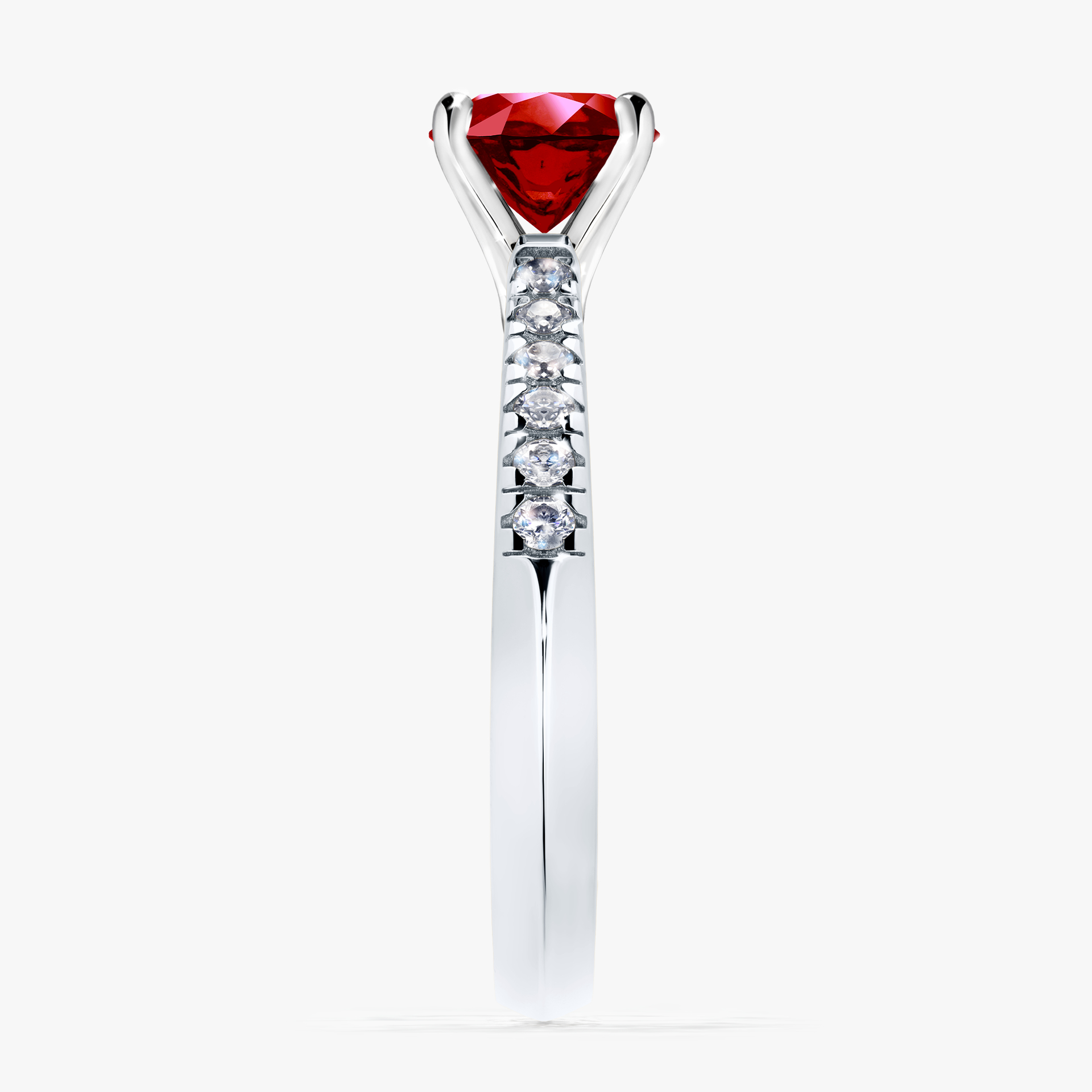 Pierścionek zaręczynowy My Sunshine z białego złota z rubinem 1,00ct