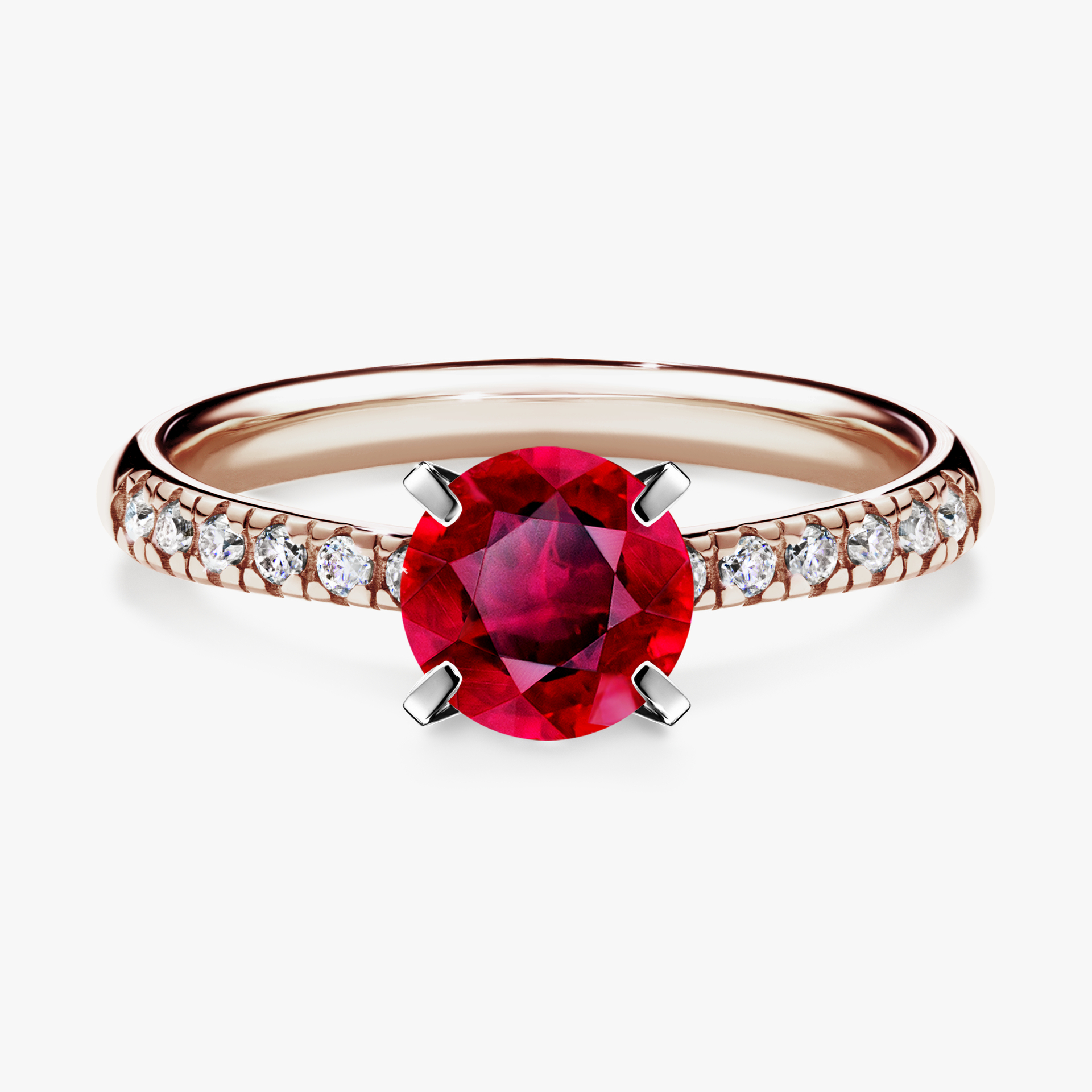 Pierścionek zaręczynowy My Sunshine z różowego złota z rubinem 1,00ct