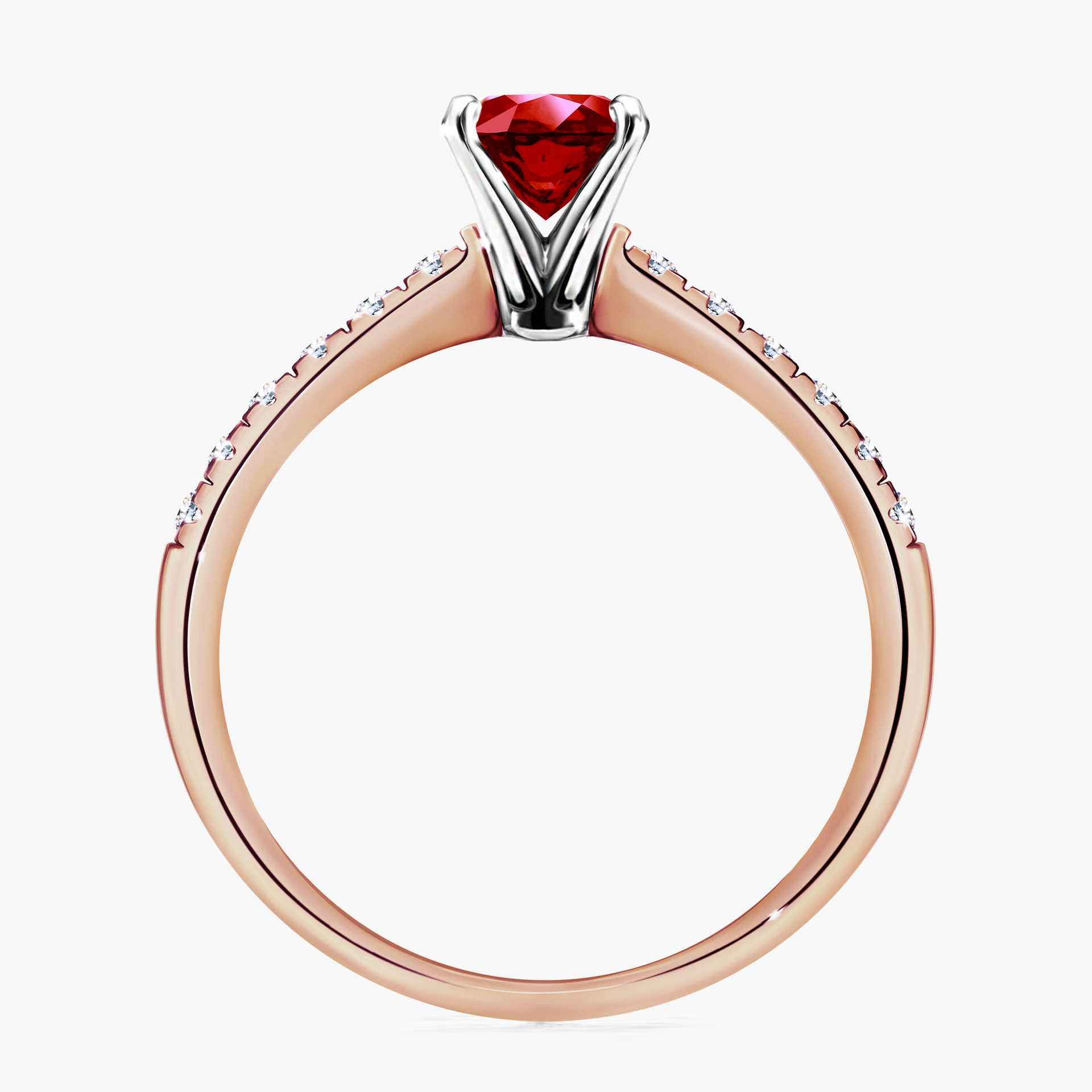 Pierścionek zaręczynowy My Sunshine z różowego złota z rubinem 1,00ct