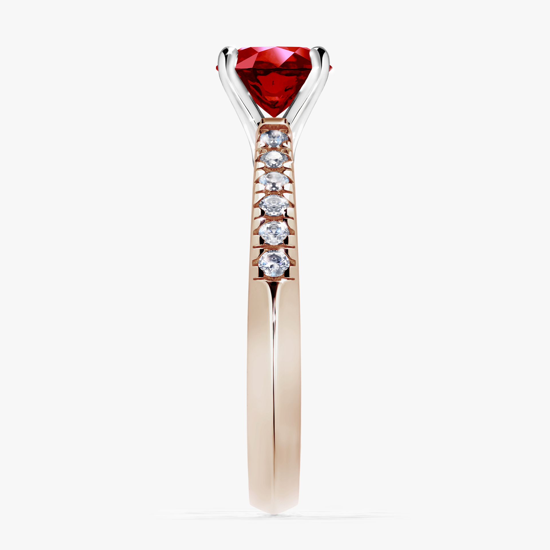 Pierścionek zaręczynowy My Sunshine z różowego złota z rubinem 1,00ct
