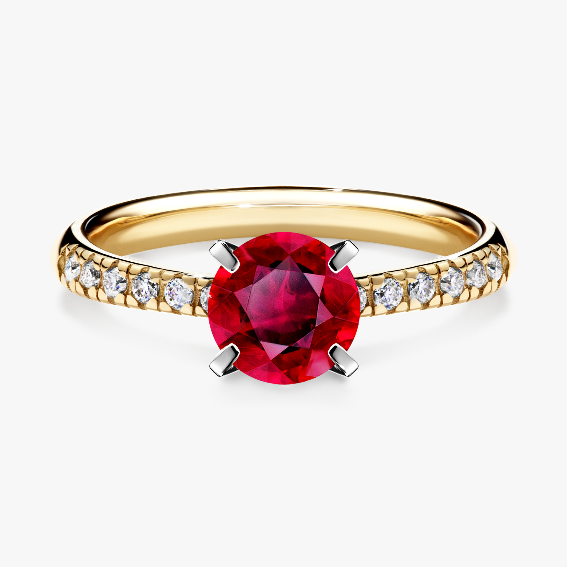 Pierścionek zaręczynowy My Sunshine z żółtego złota z rubinem 1,00ct