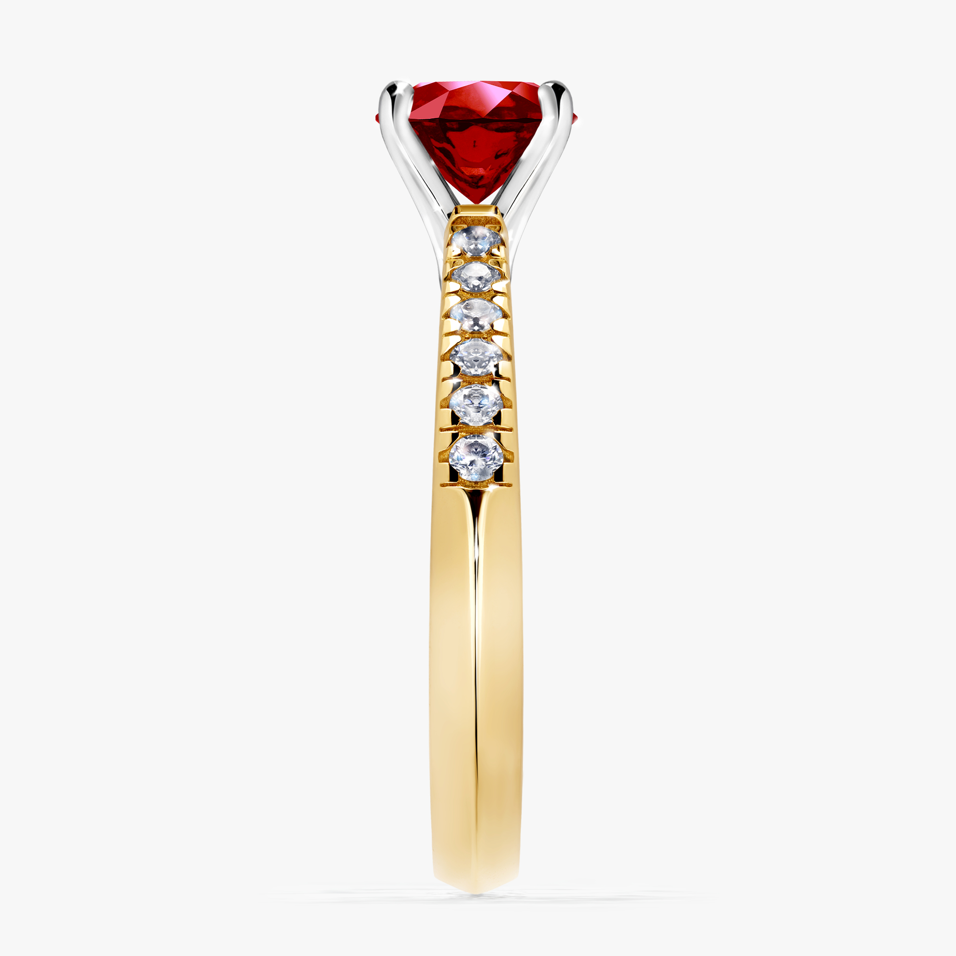 Pierścionek zaręczynowy My Sunshine z żółtego złota z rubinem 1,00ct
