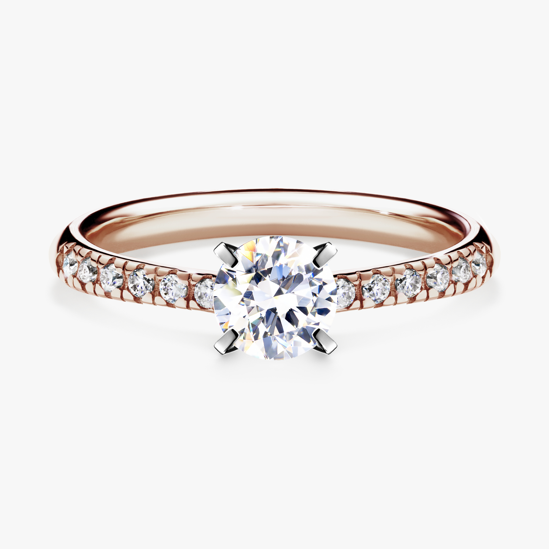Pierścionek zaręczynowy My Sunshine z różowego złota z szafirem białym 0,64ct