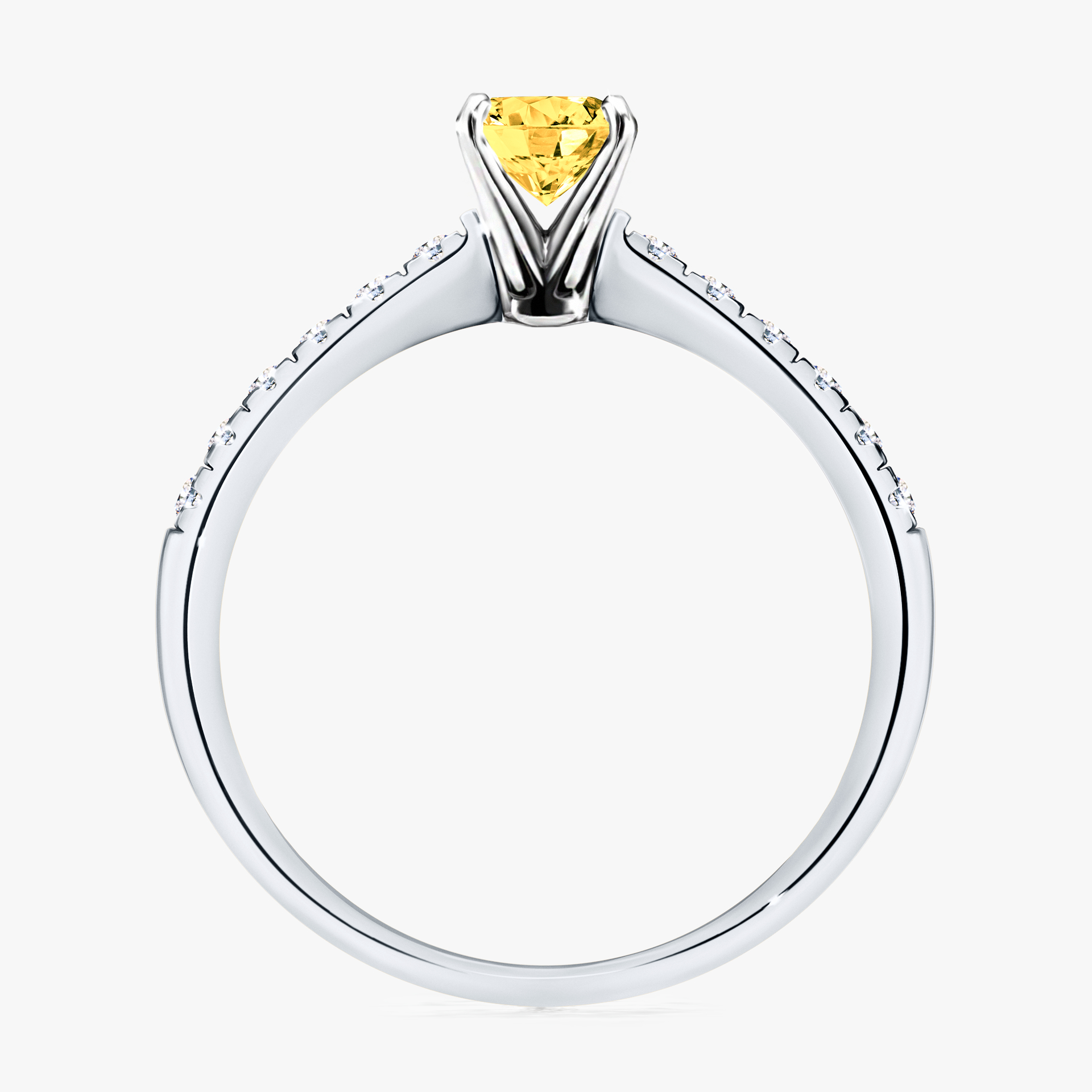 Pierścionek zaręczynowy My Sunshine z białego złota z szafirem żółtym 0,64ct