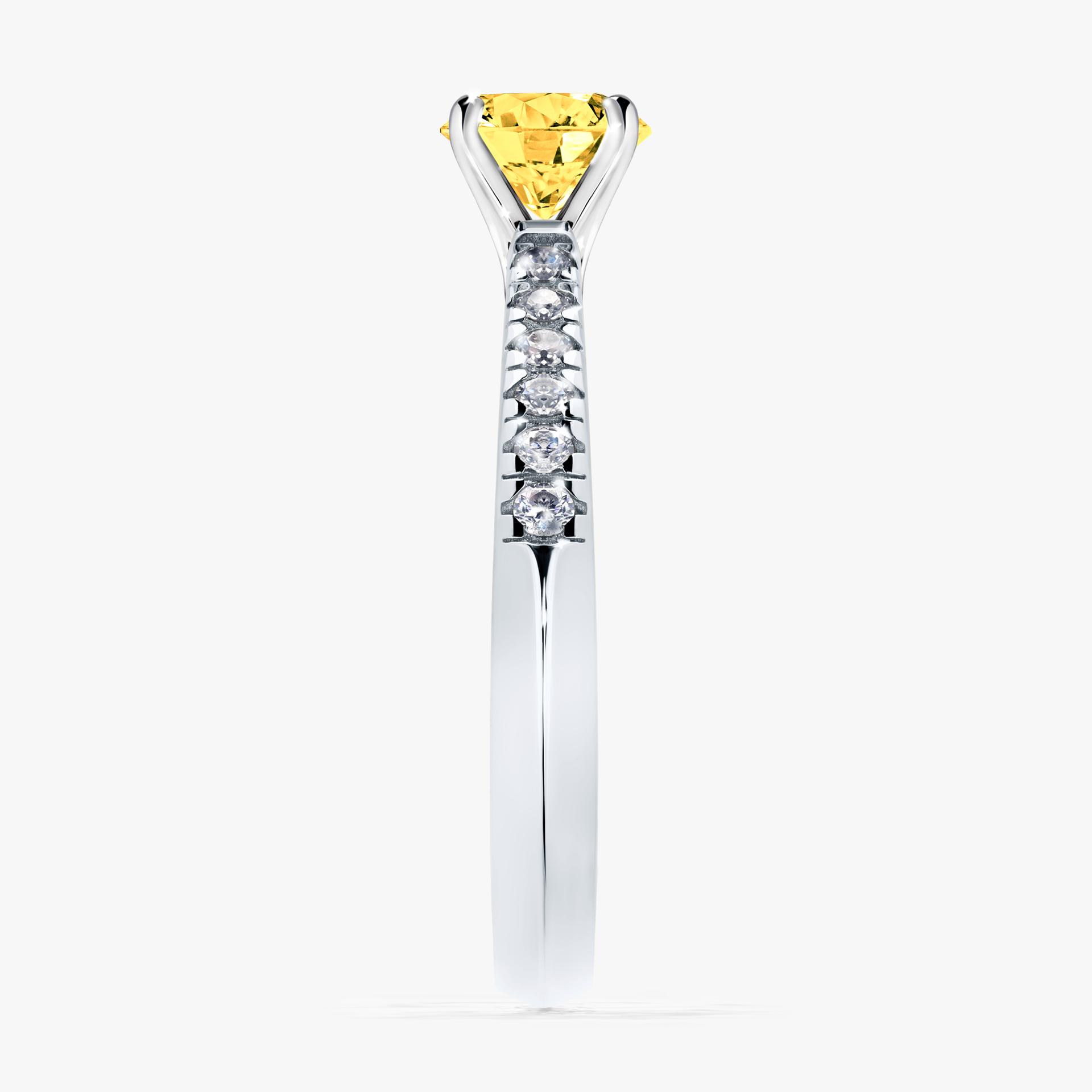 Pierścionek zaręczynowy My Sunshine z białego złota z szafirem żółtym 0,64ct
