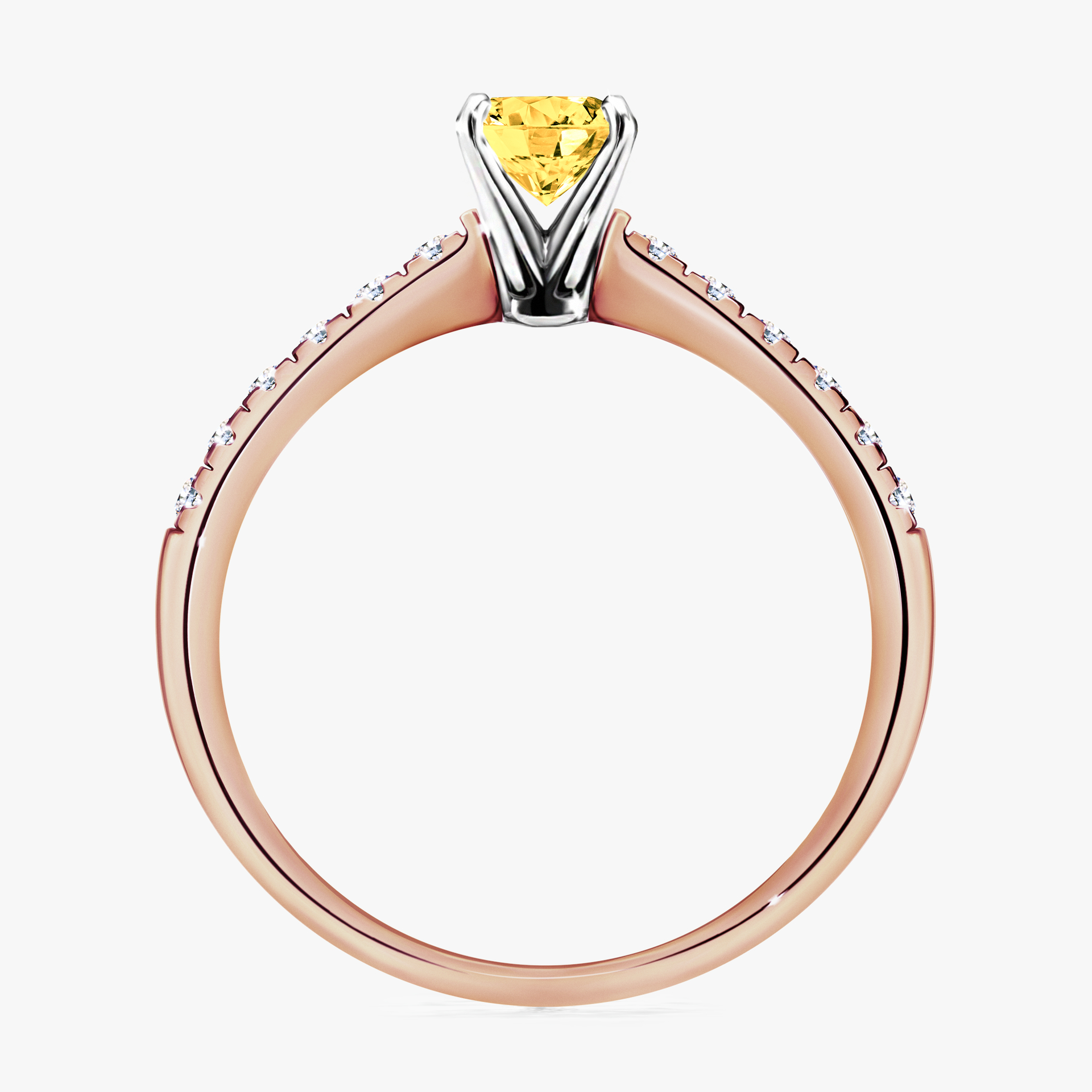 Pierścionek zaręczynowy My Sunshine z różowego złota z szafirem żółtym 0,64ct