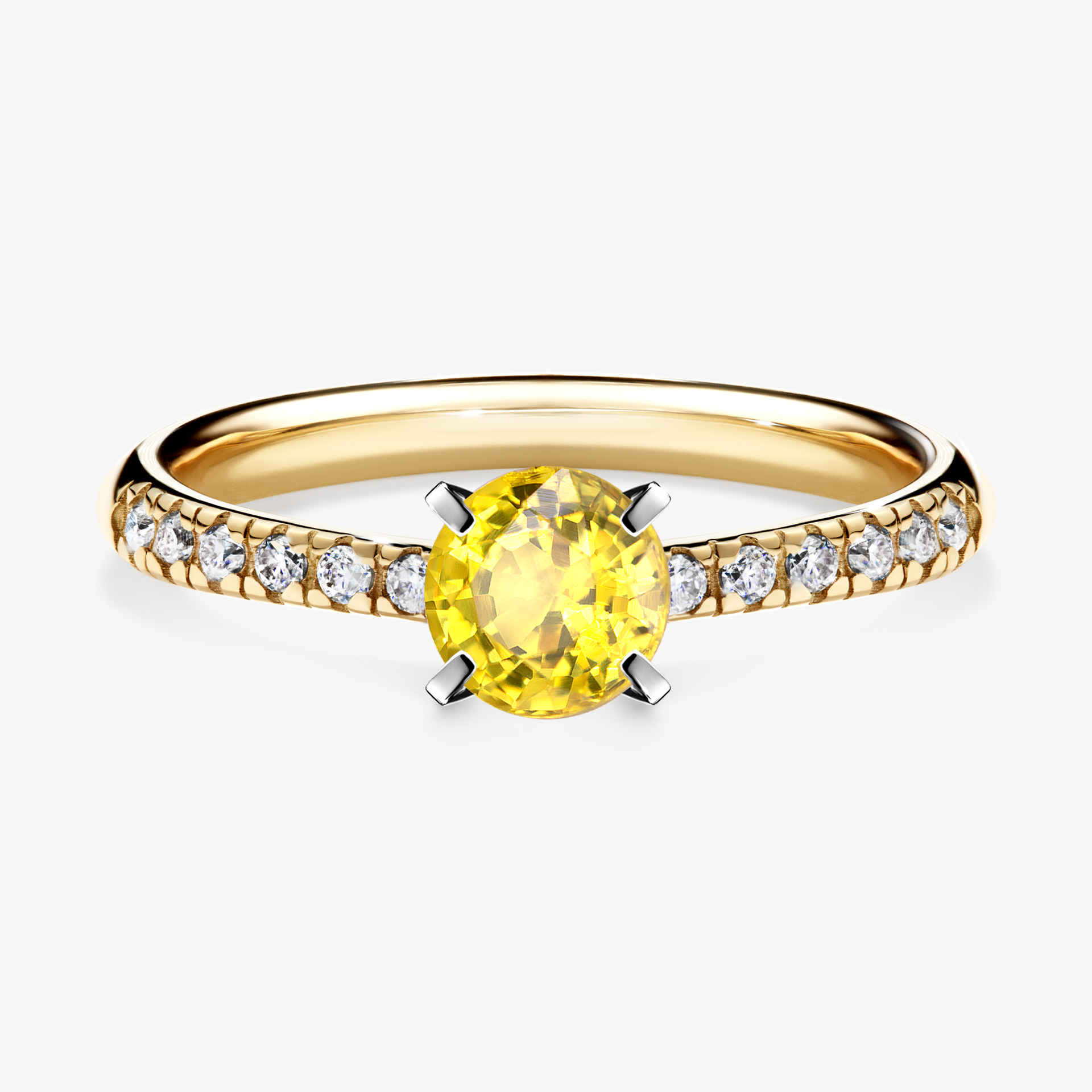 Pierścionek zaręczynowy My Sunshine z żółtego złota z szafirem żółtym 0,64ct