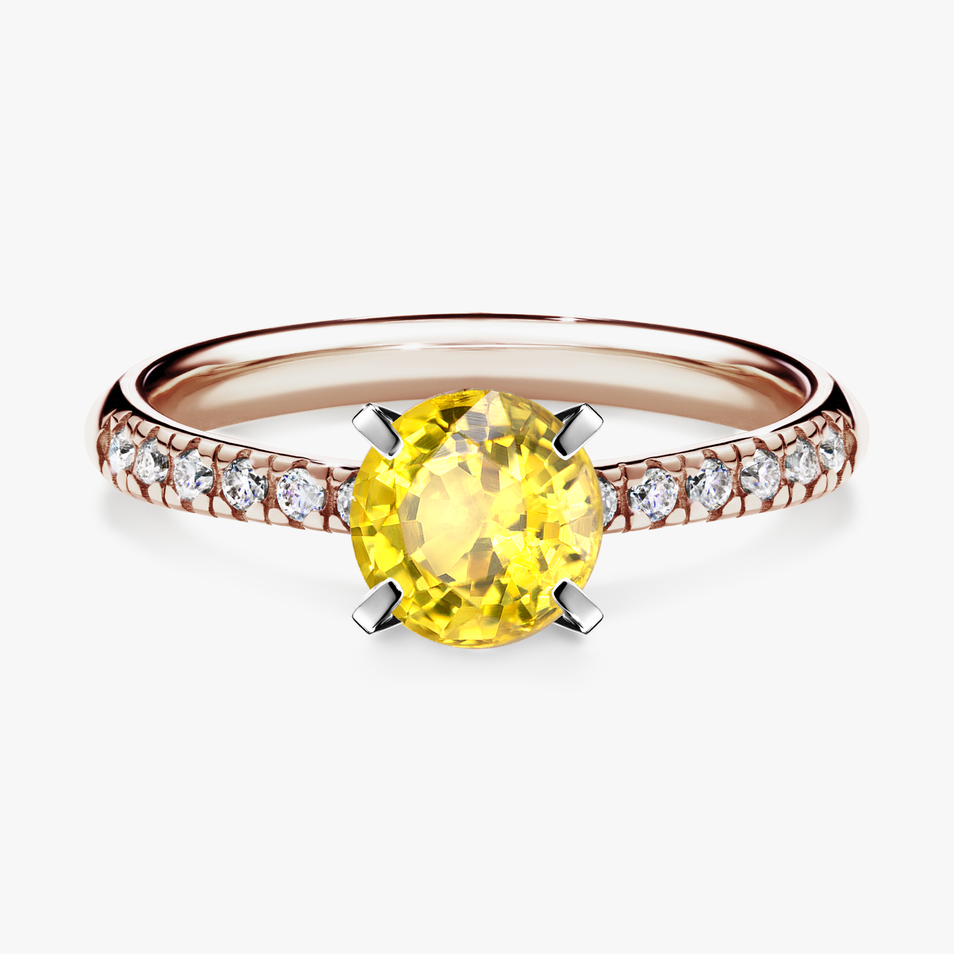 Pierścionek zaręczynowy My Sunshine z różowego złota z szafirem żółtym 1,00ct