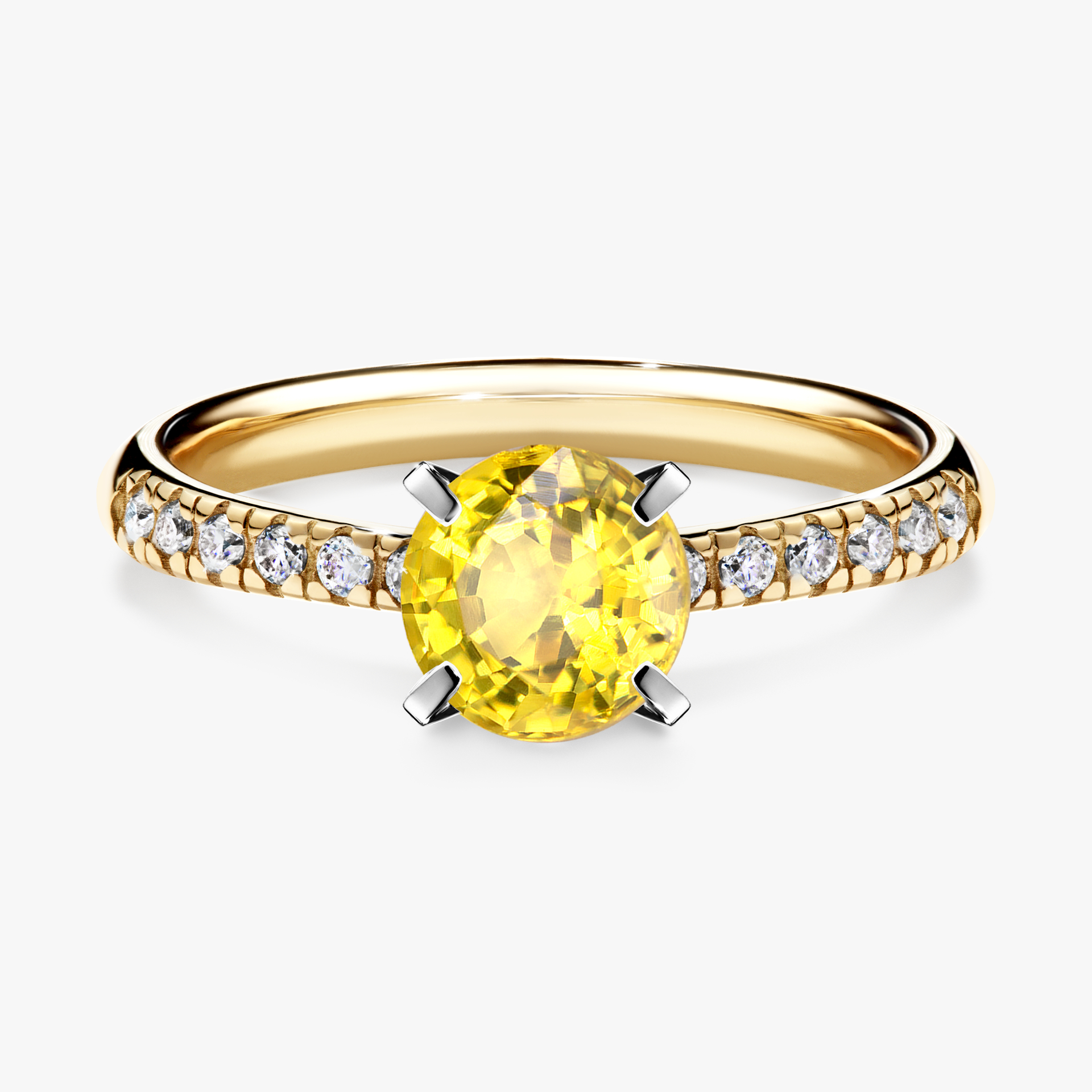 Pierścionek zaręczynowy My Sunshine z żółtego złota z szafirem żółtym 1,00ct