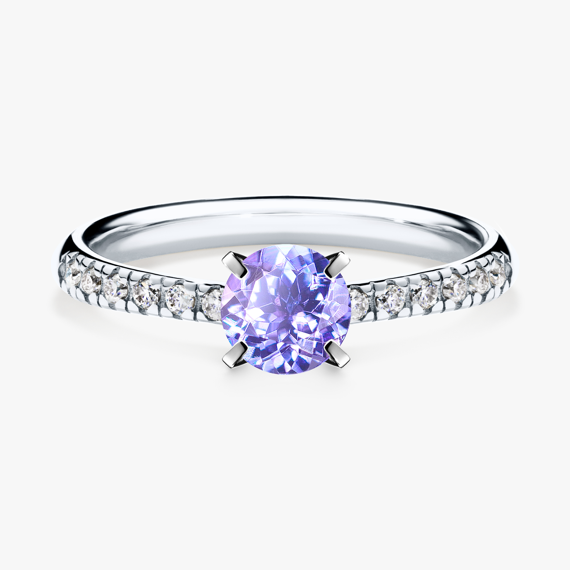 Pierścionek zaręczynowy My Sunshine z białego złota z tanzanitem 0,64ct