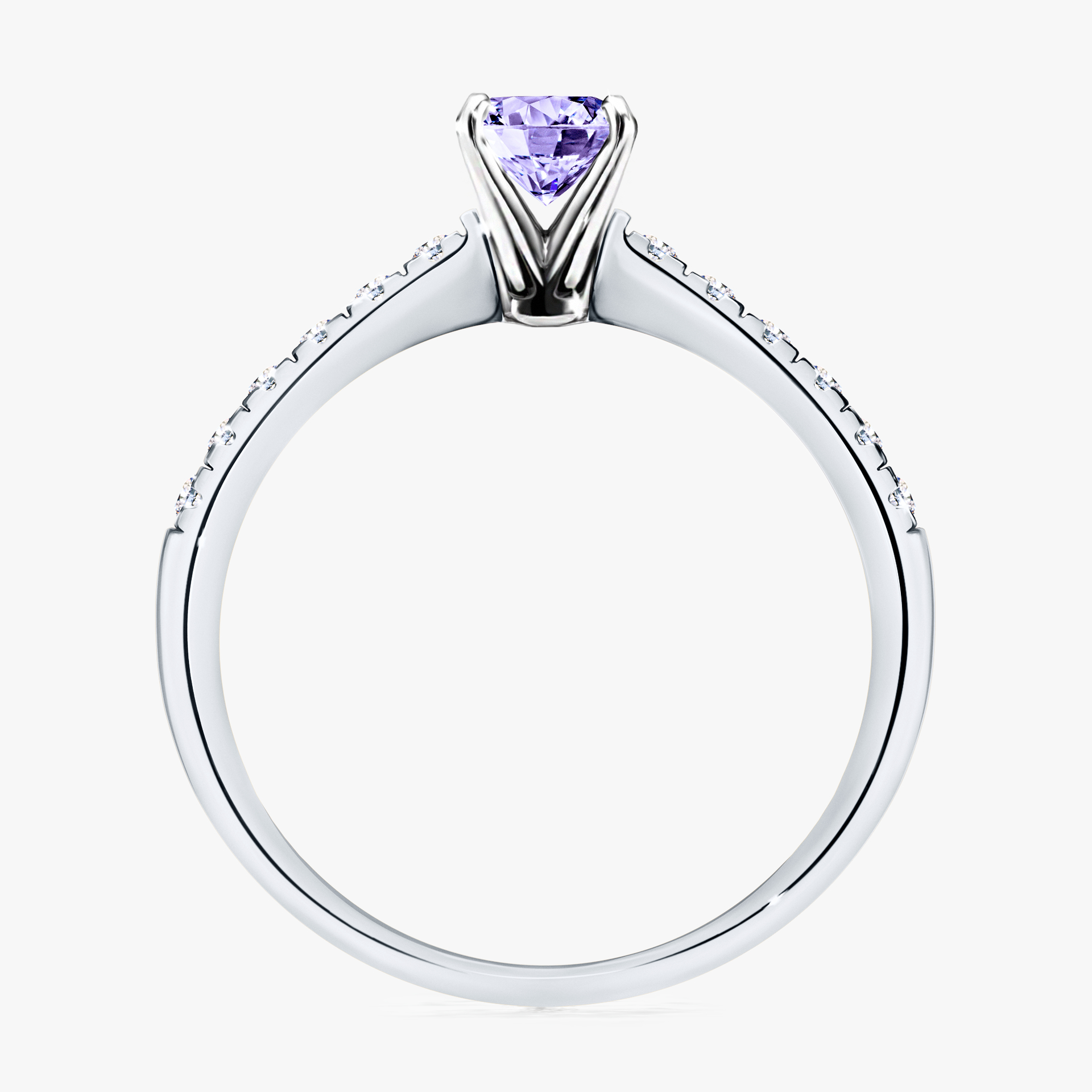 Pierścionek zaręczynowy My Sunshine z białego złota z tanzanitem 0,64ct