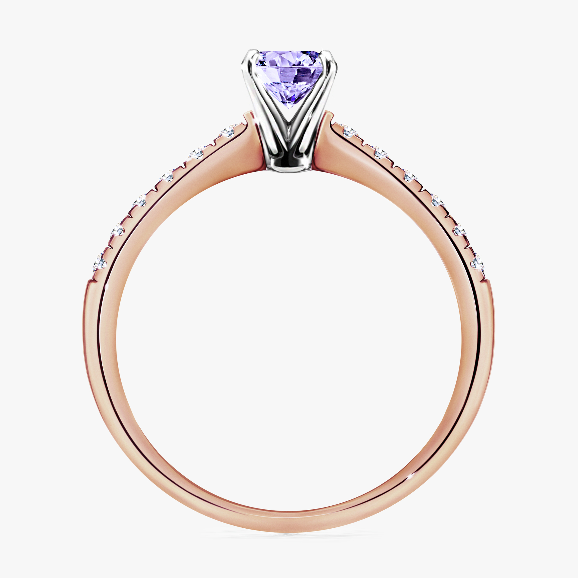 Pierścionek zaręczynowy My Sunshine z różowego złota z tanzanitem 0,64ct