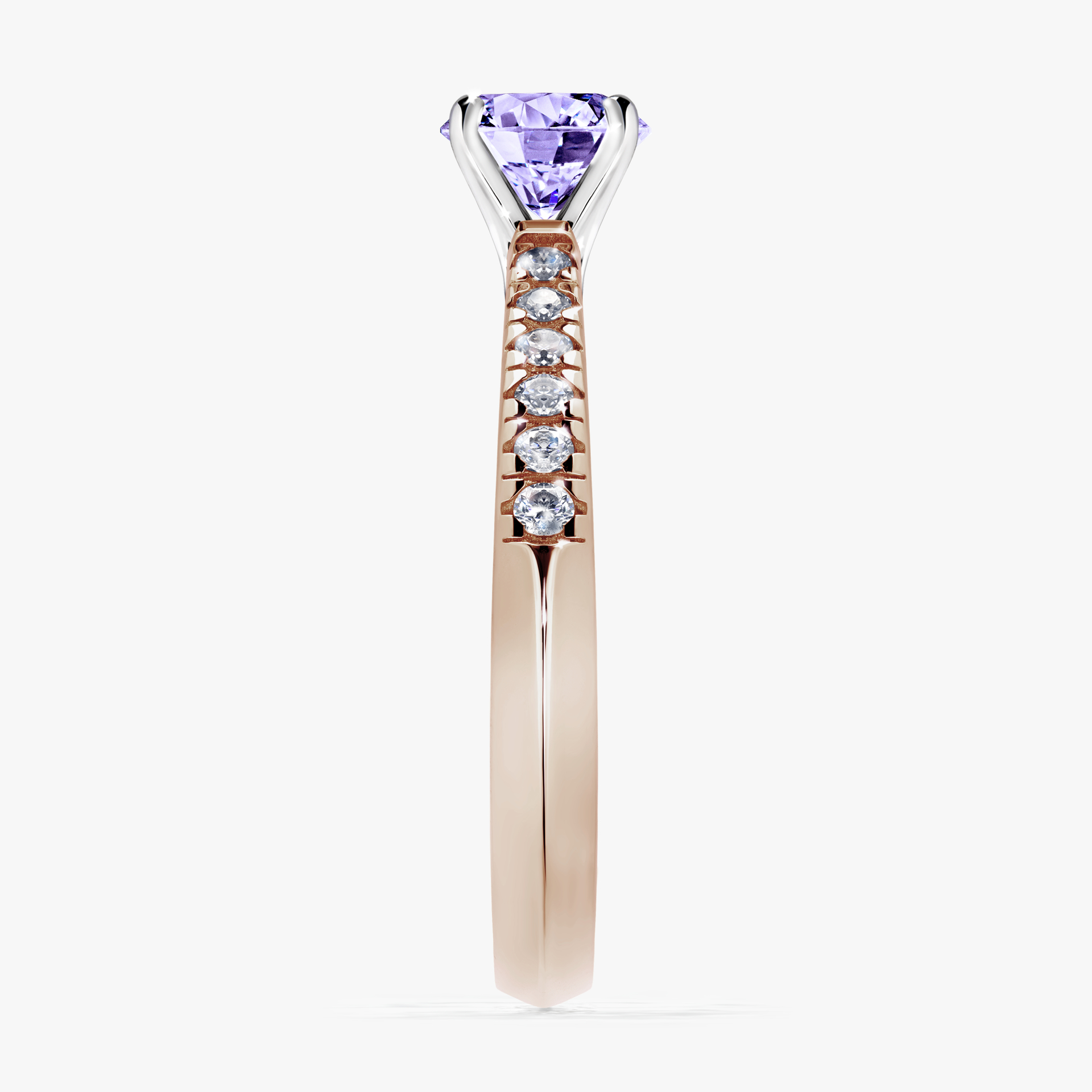 Pierścionek zaręczynowy My Sunshine z różowego złota z tanzanitem 0,64ct
