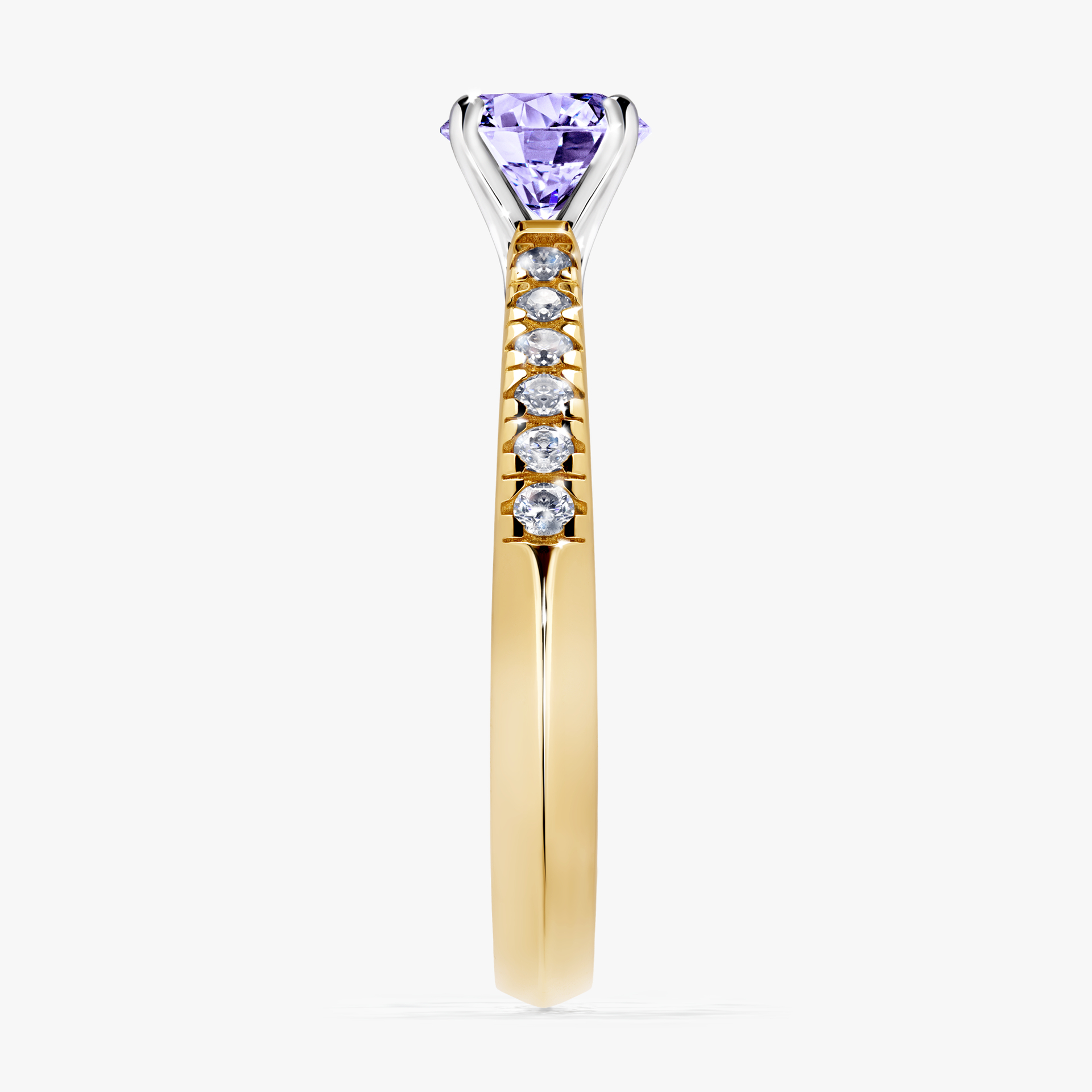Pierścionek zaręczynowy My Sunshine z żółtego złota z tanzanitem 0,64ct