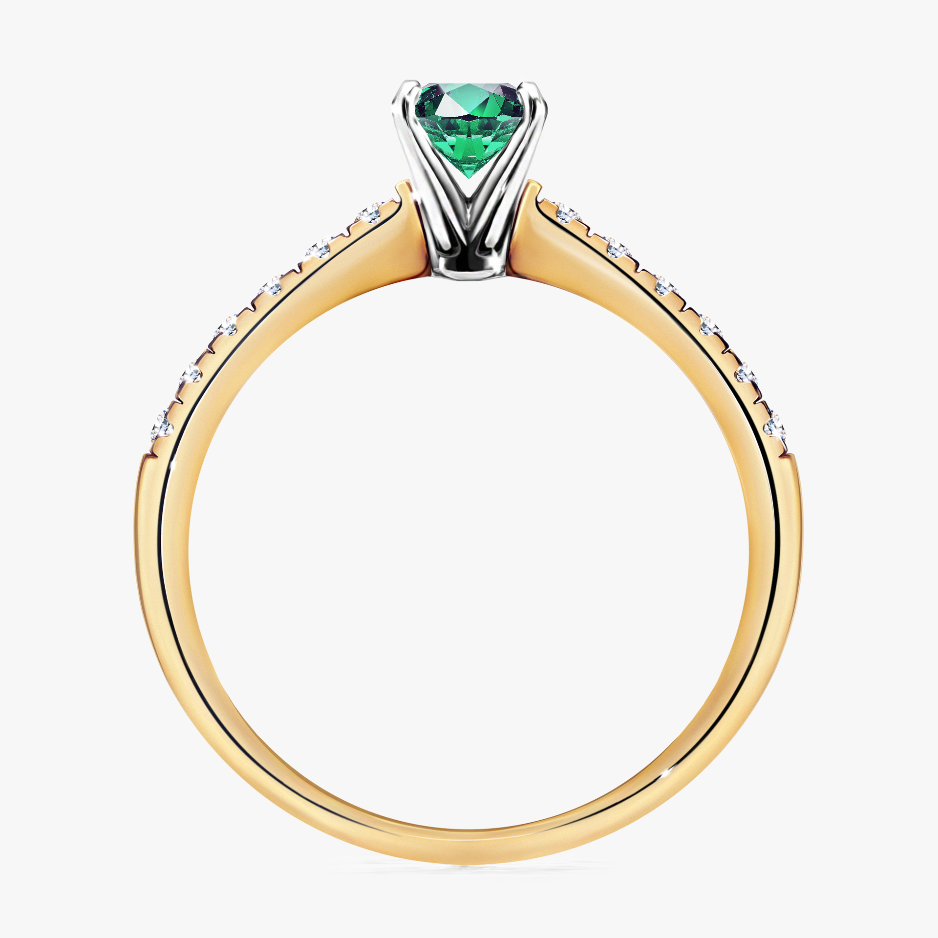 Pierścionek zaręczynowy My Sunshine z żółtego złota ze szmaragdem 0,64ct