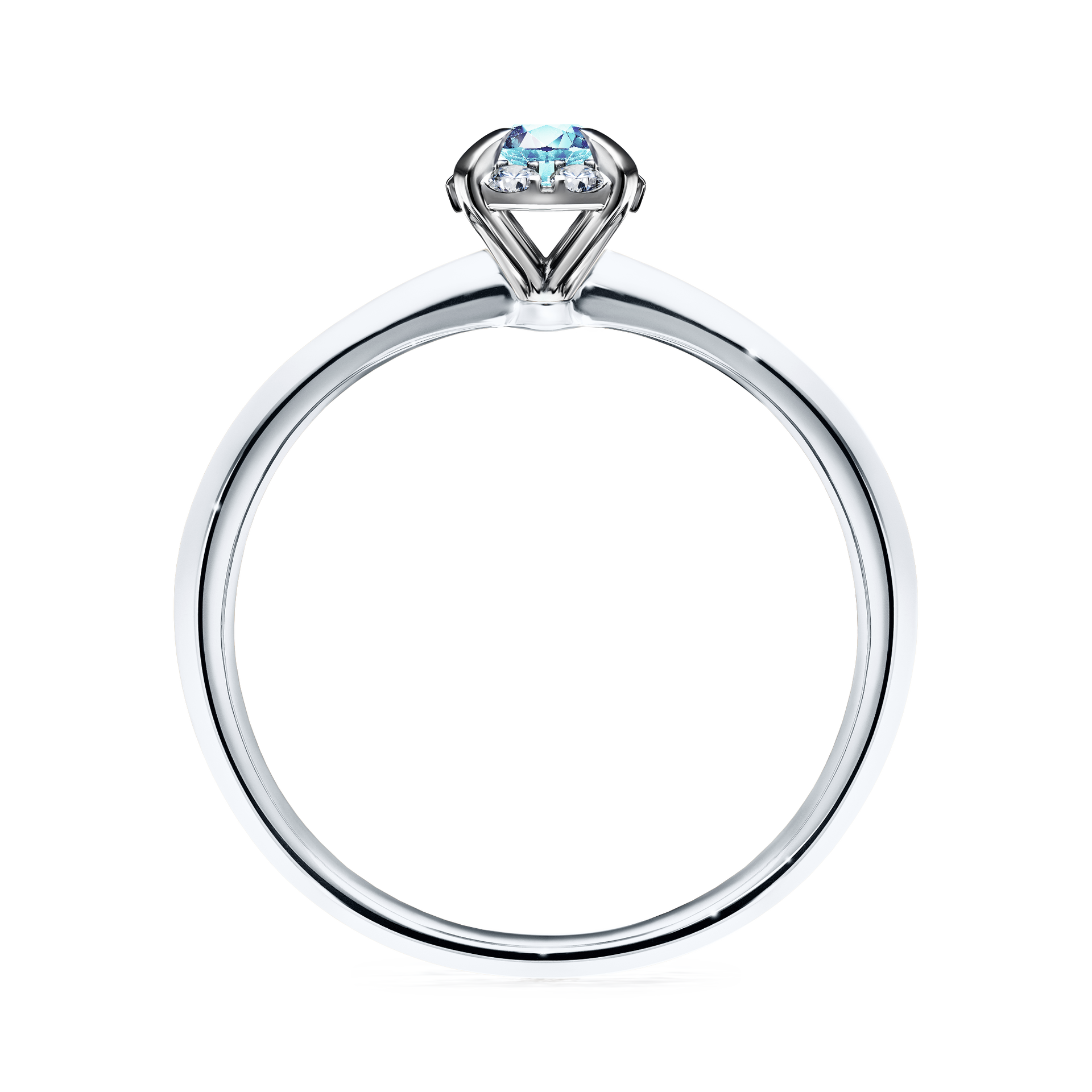 Pierścionek zaręczynowy My Beauty z białego złota z akwamarynem 0,14CT