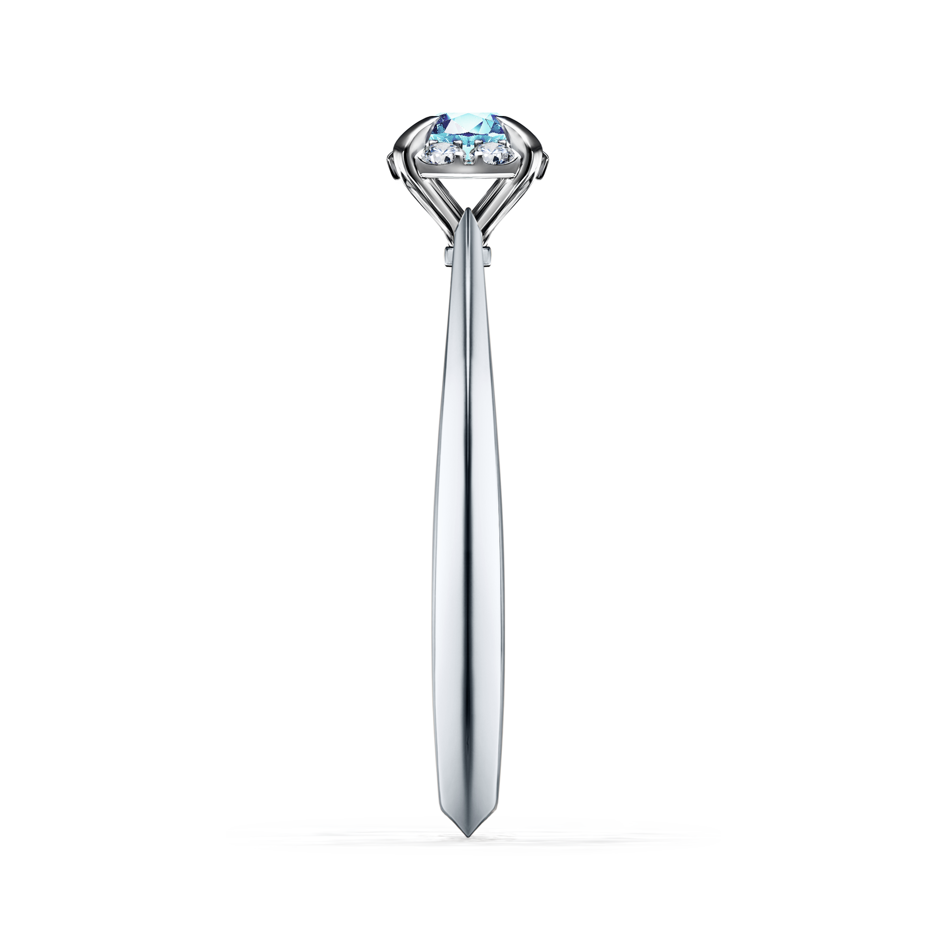 Pierścionek zaręczynowy My Beauty z białego złota z akwamarynem 0,14CT